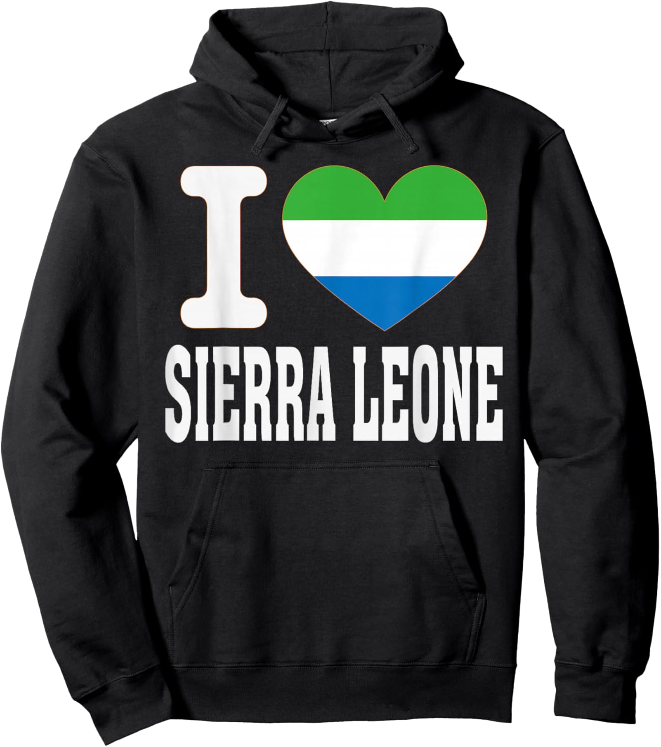 I Love Sierra Leone Heart Souvenir Lovers Pride Travel Hoodie - Hoodie | Black