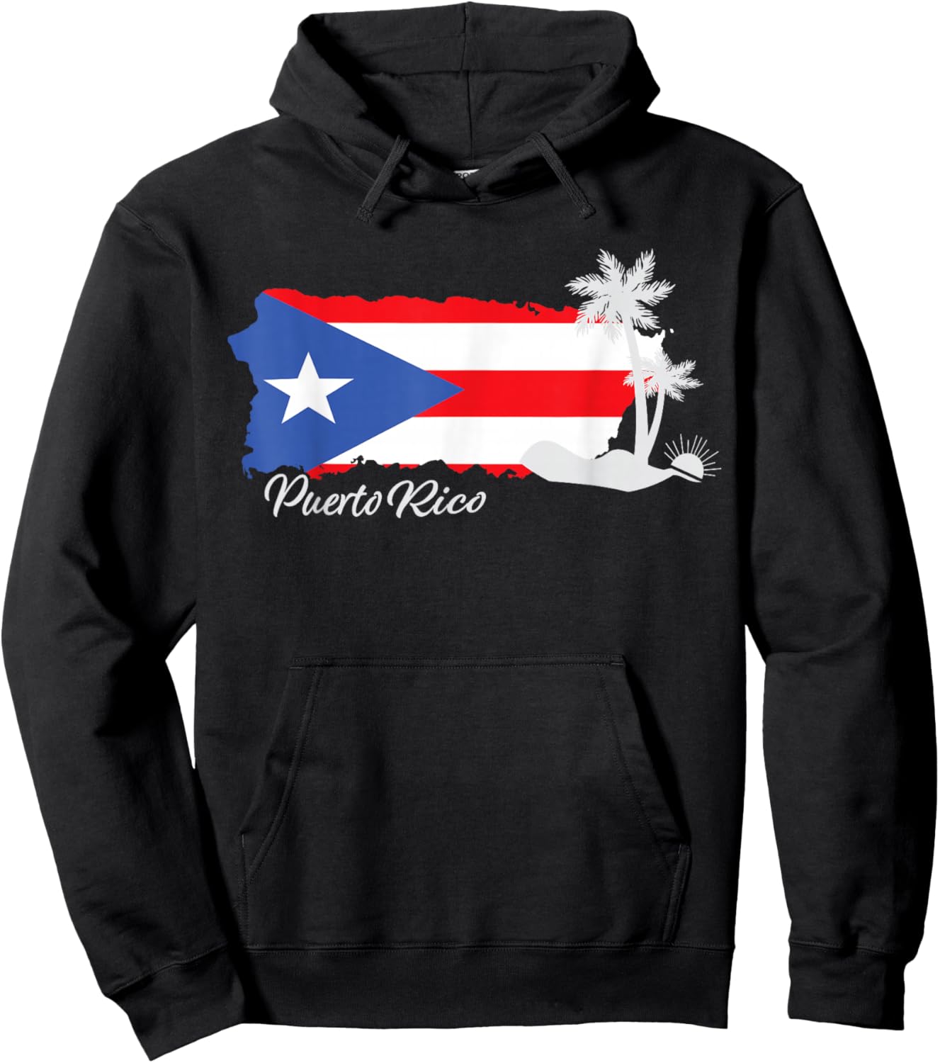 Puerto Rico Flag Hispanic Heritage Puerto Rican Map Pride Hoodie - Hoodie | Black