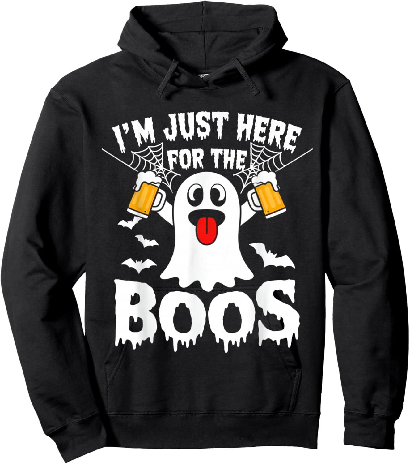 I'm Just Here for The Boos Funny Halloween Ghost Men Women Hoodie - Hoodie | Black