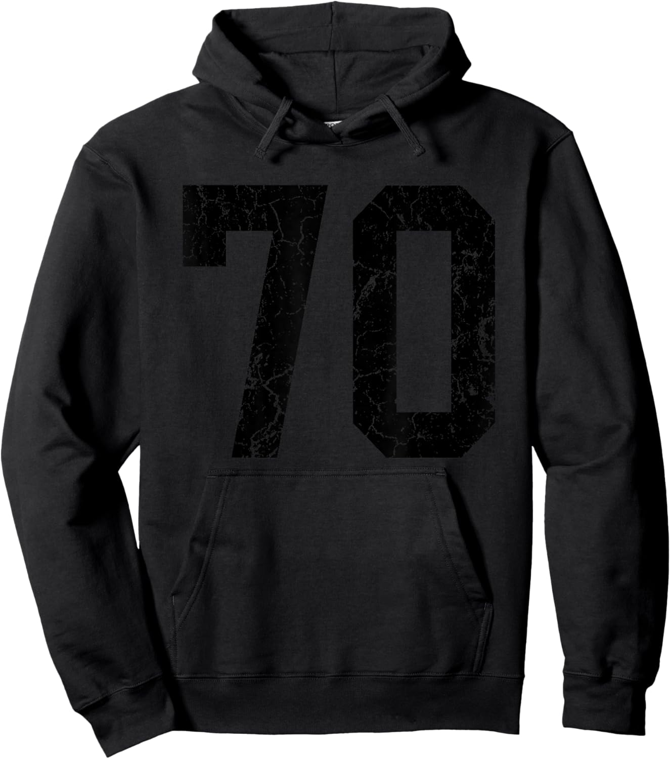 Distressed Black Number 70 Jersey Player Uniform #70 Fan Hoodie - Hoodie | Black