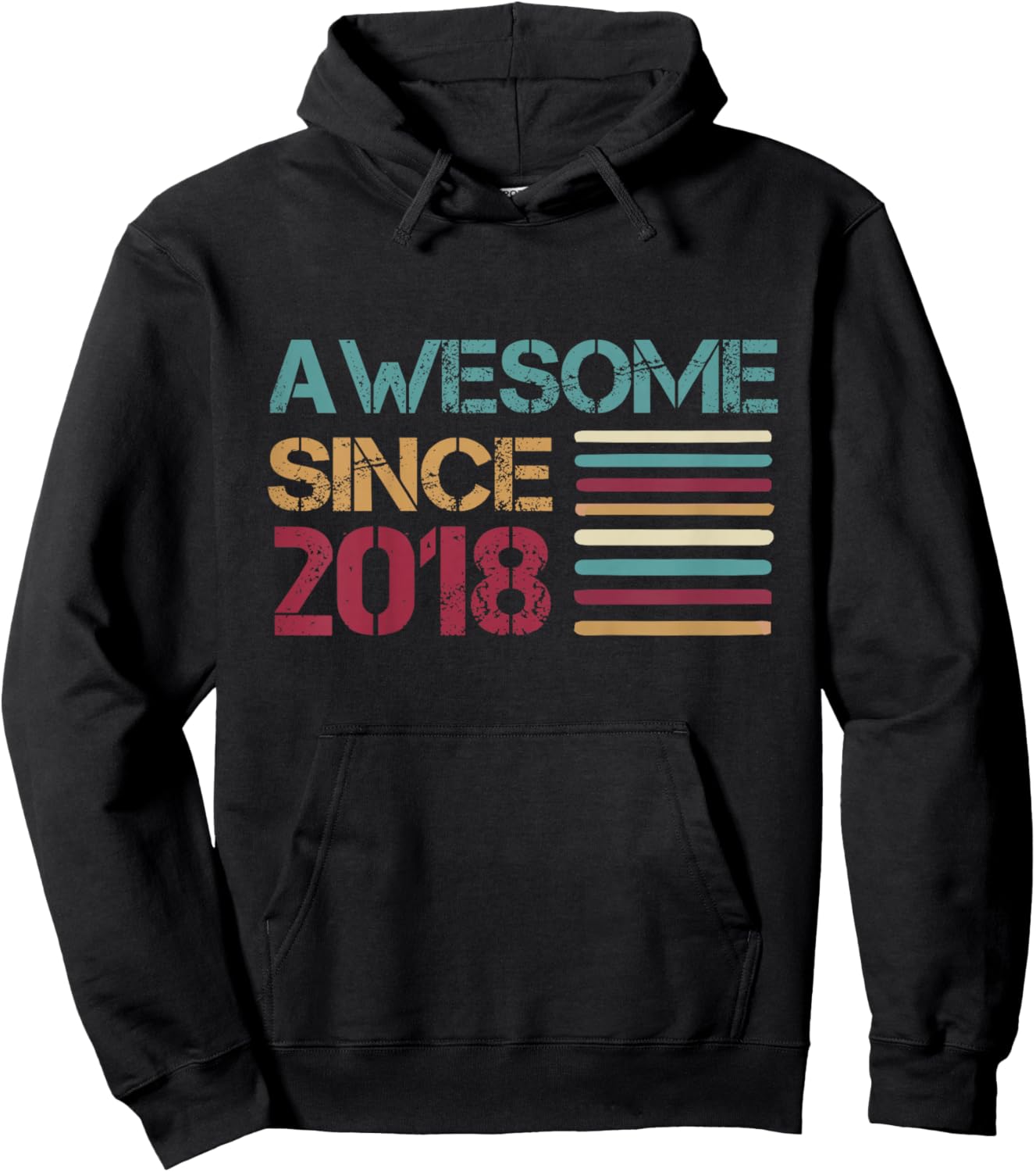 Kids Awesome Since 2018 Vintage Birthday Hoodie - Hoodie | Black