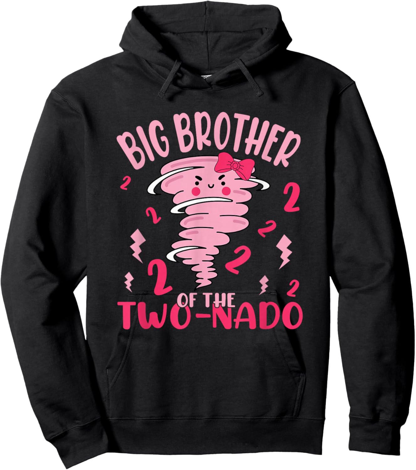 Big Brother of The Two-nado Tornado Theme 2nd Birthday Party Hoodie - Hoodie | Black
