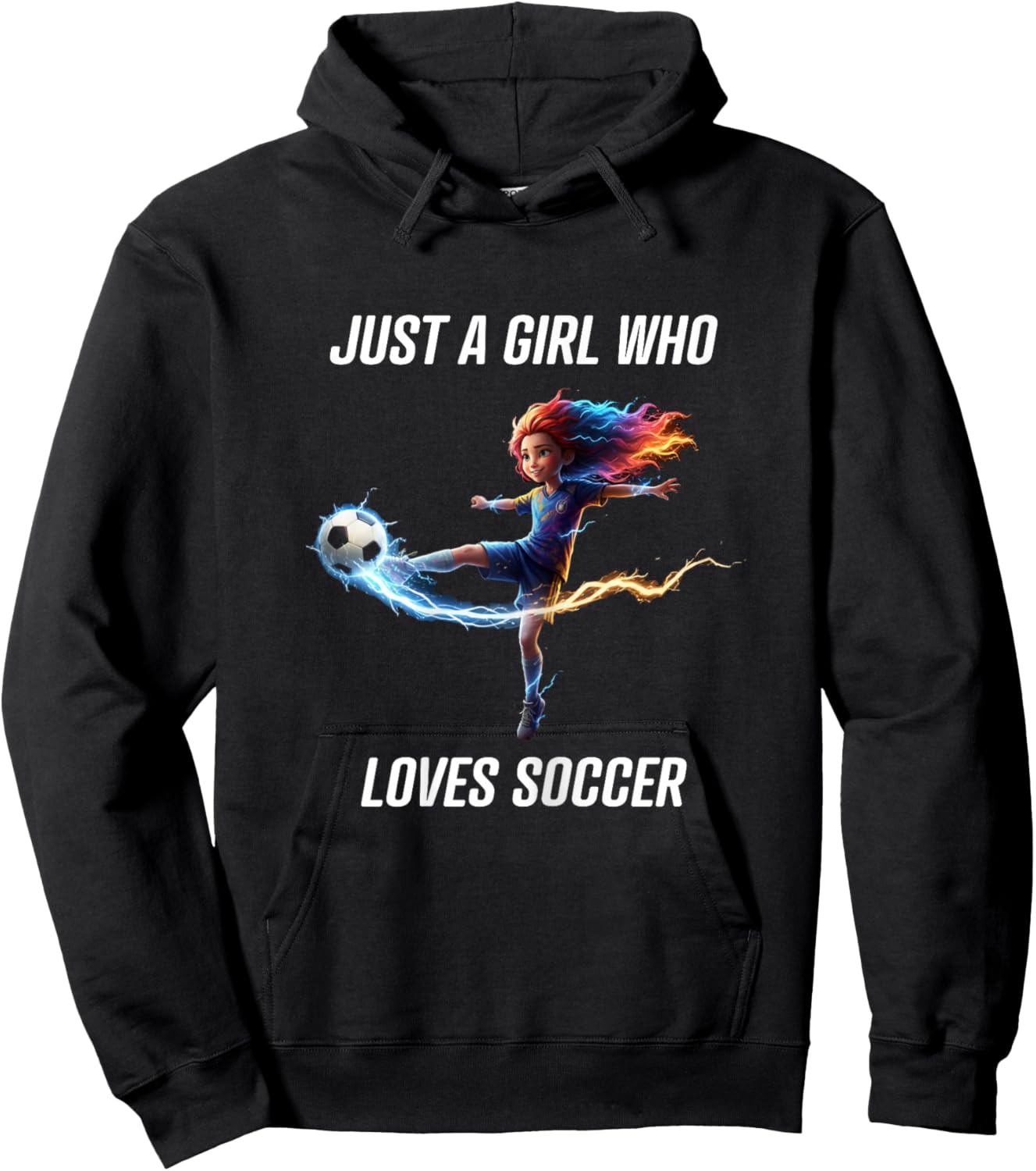 Just A Girl Who Loves Soccer for Kid Youth Girls & Women Hoodie - Hoodie | Black