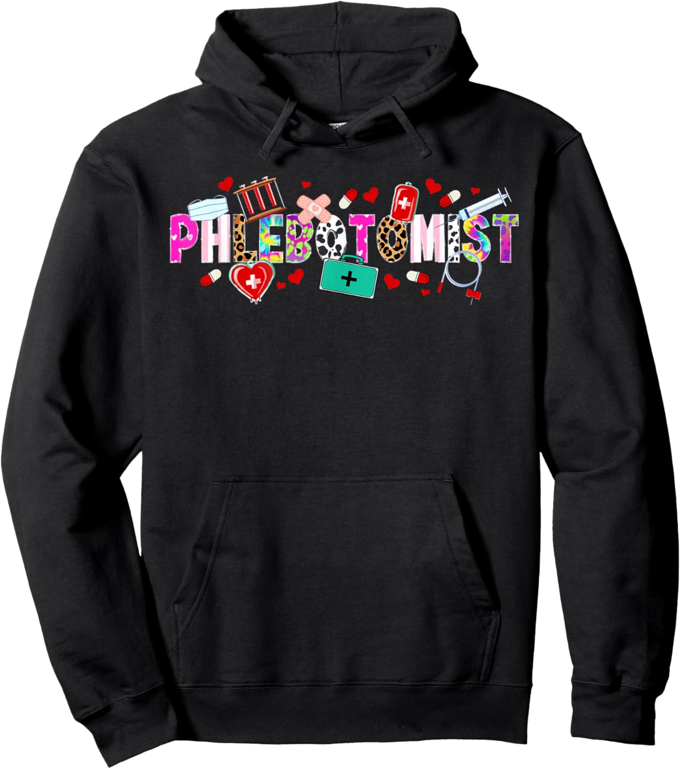 Phlebotomist Leopard Phlebotomy Phlebotomist Hoodie - Hoodie | Black