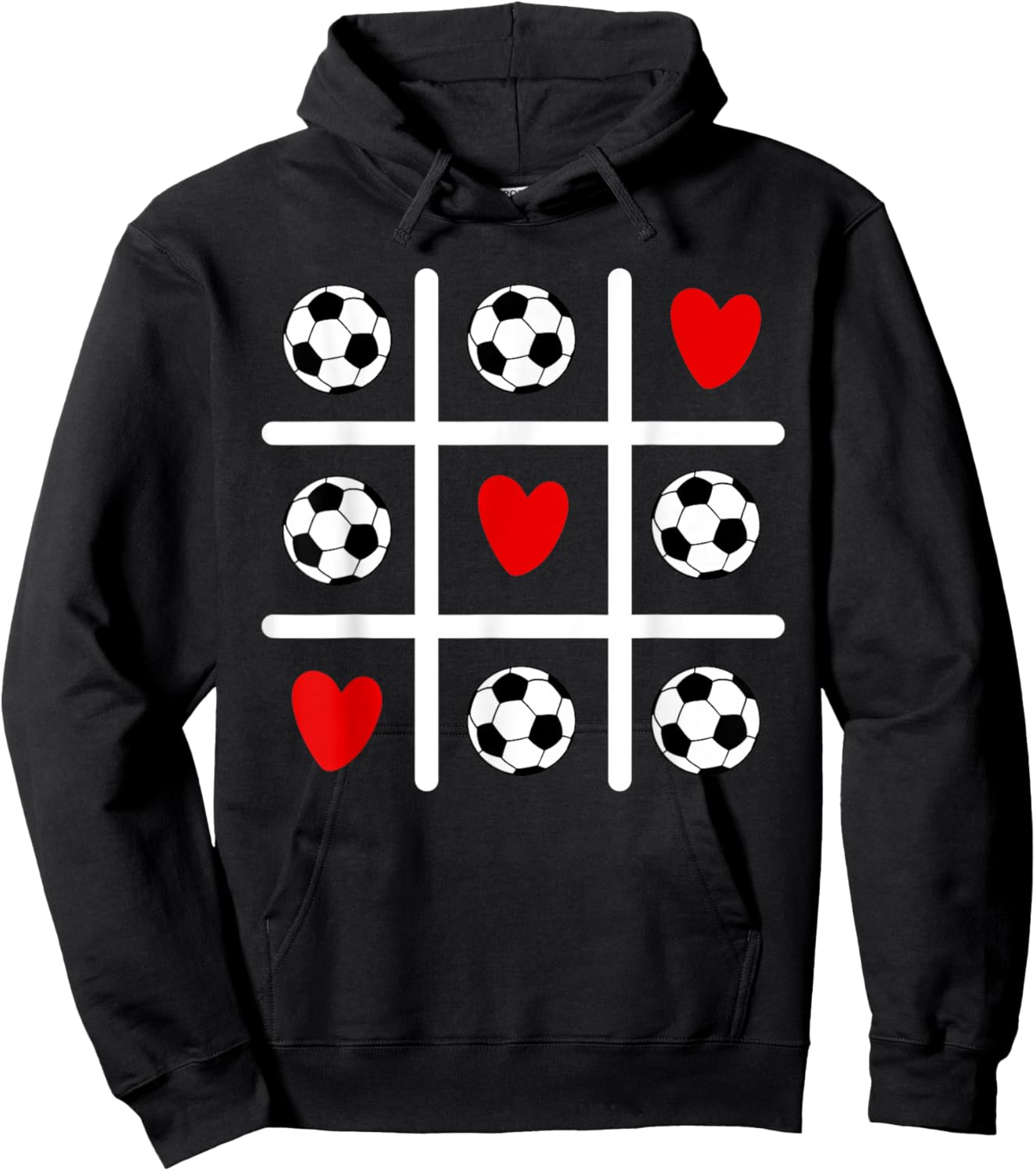 Valentine Soccer Love Heart Player Mom Dad Fan Sports Lovers Hoodie - Hoodie | Black