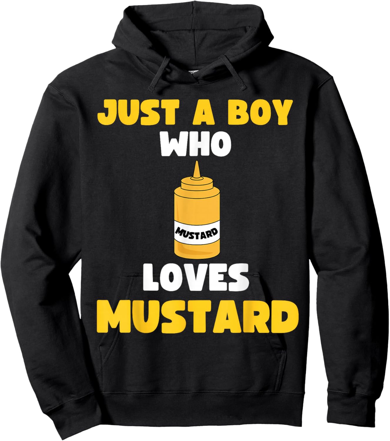 Just A Boy Who Loves Mustard Hot Dog Food Kids Toddler 5T 4T Hoodie - Hoodie | Black