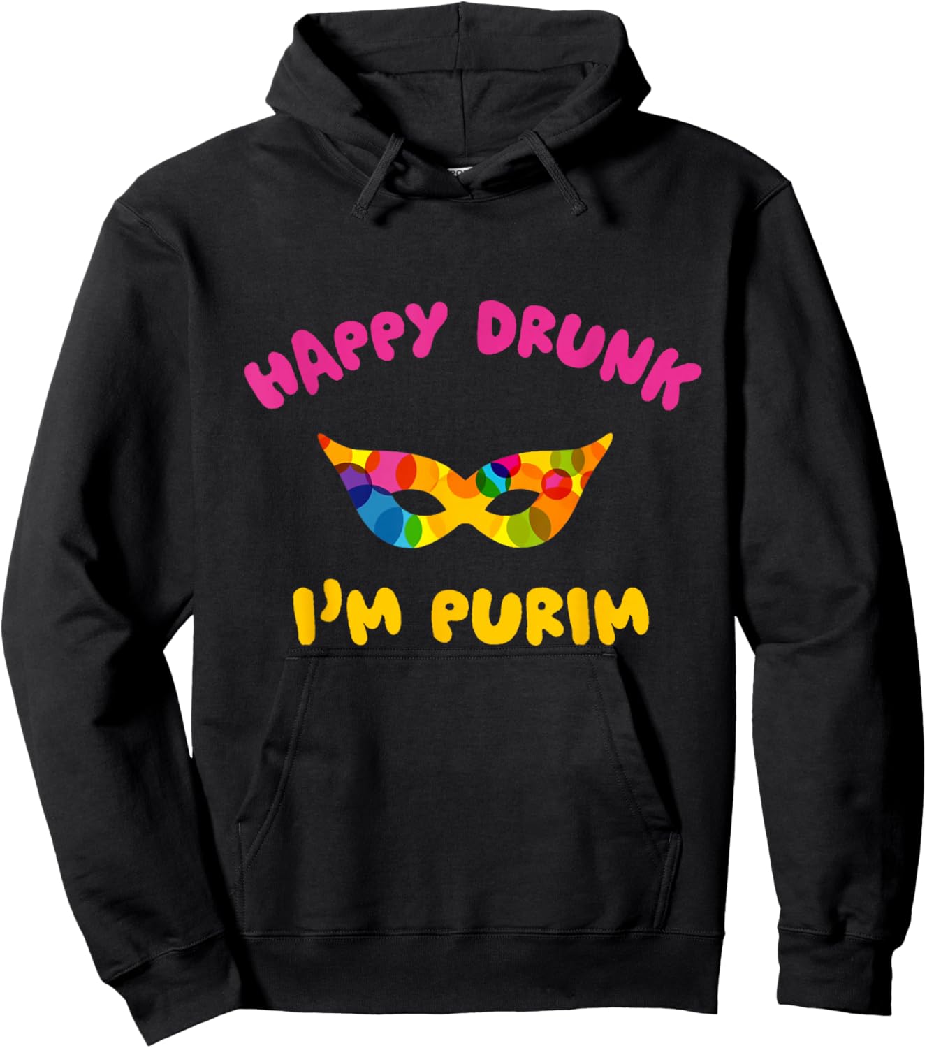 Happy Drunk I'm Purim Funny Purim Drinking Costume Jewish Hoodie - Hoodie | Black