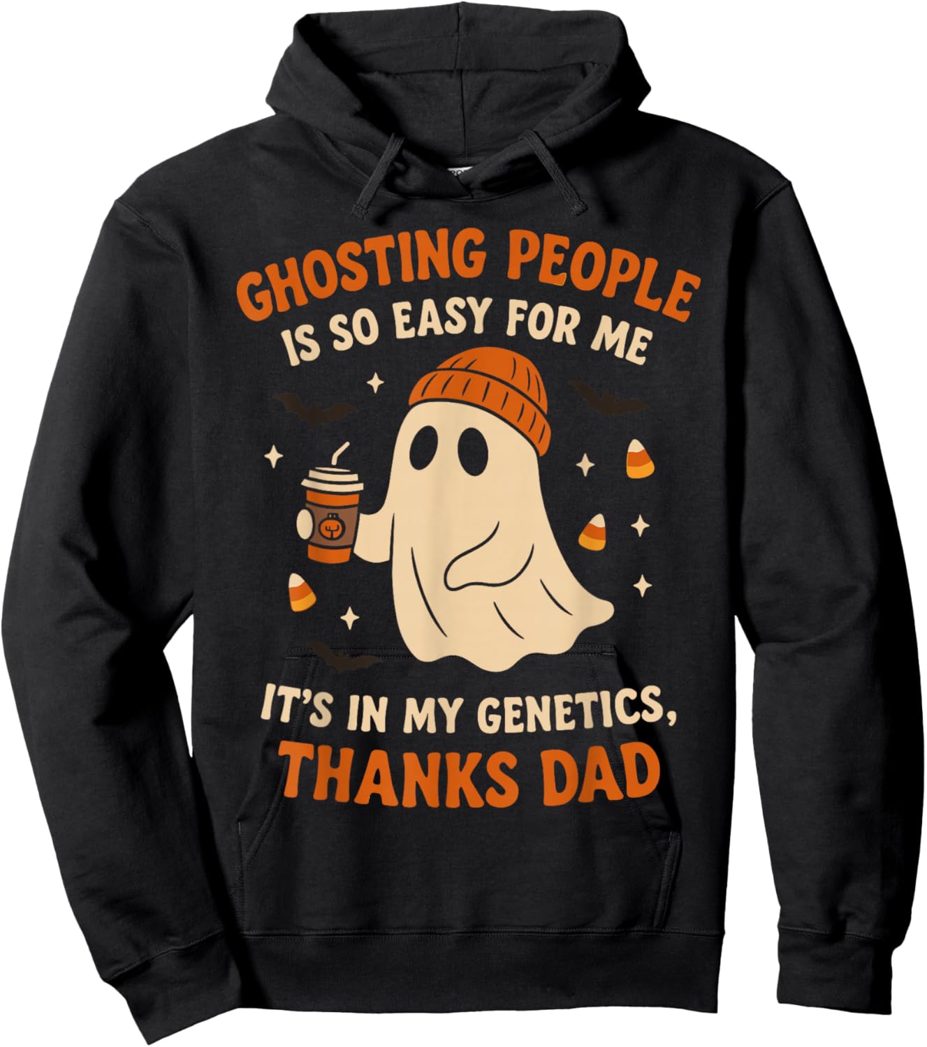 Ghosting People Funny Spooky Halloween Ghost Hoodie - Hoodie | Black