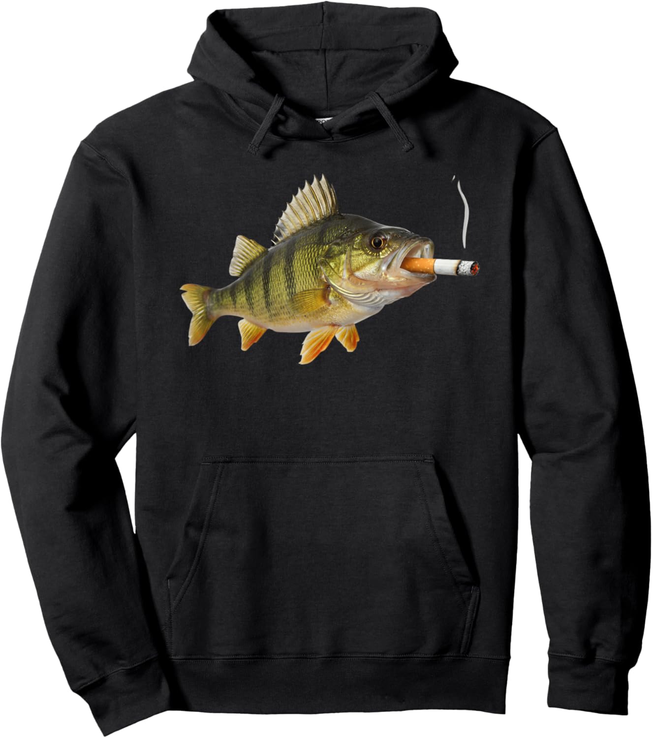 Fish Meme Gen Z Brainrot Sarcasm Fish Smoking Cigarette Hoodie - Hoodie | Black