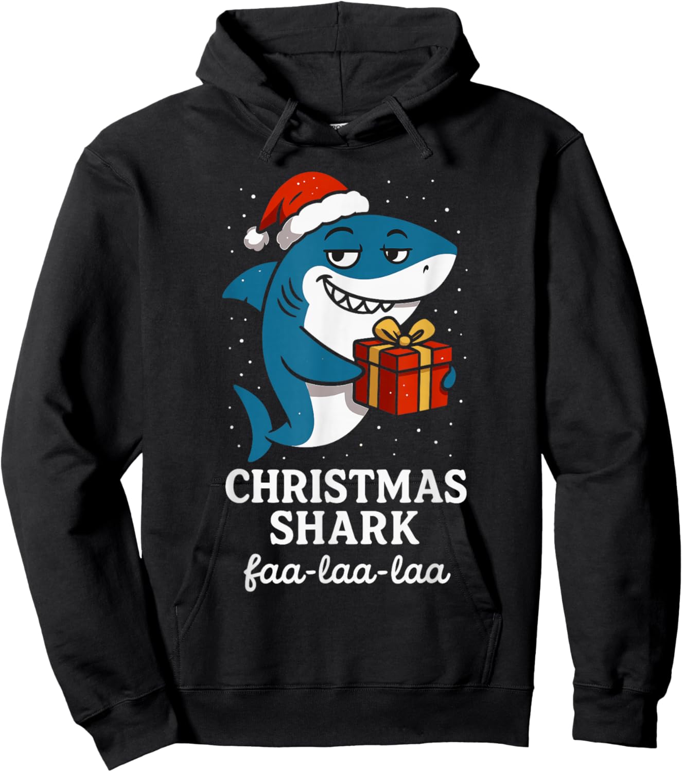 Cute Shark Men Women Kids Funny Christmas Hoodie - Hoodie | Black