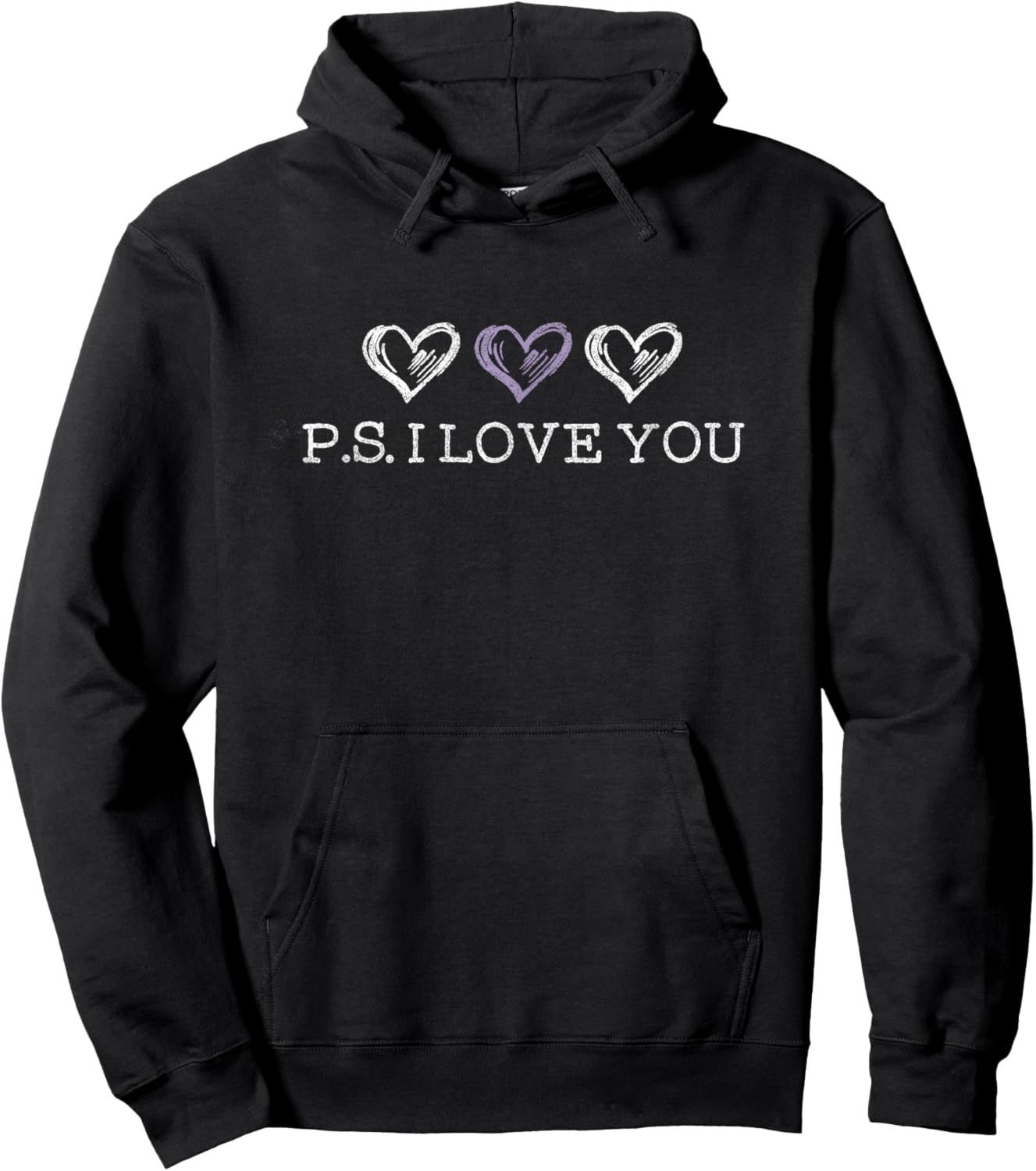 Ps I Love You Day Purple Hoodie - Hoodie | Black