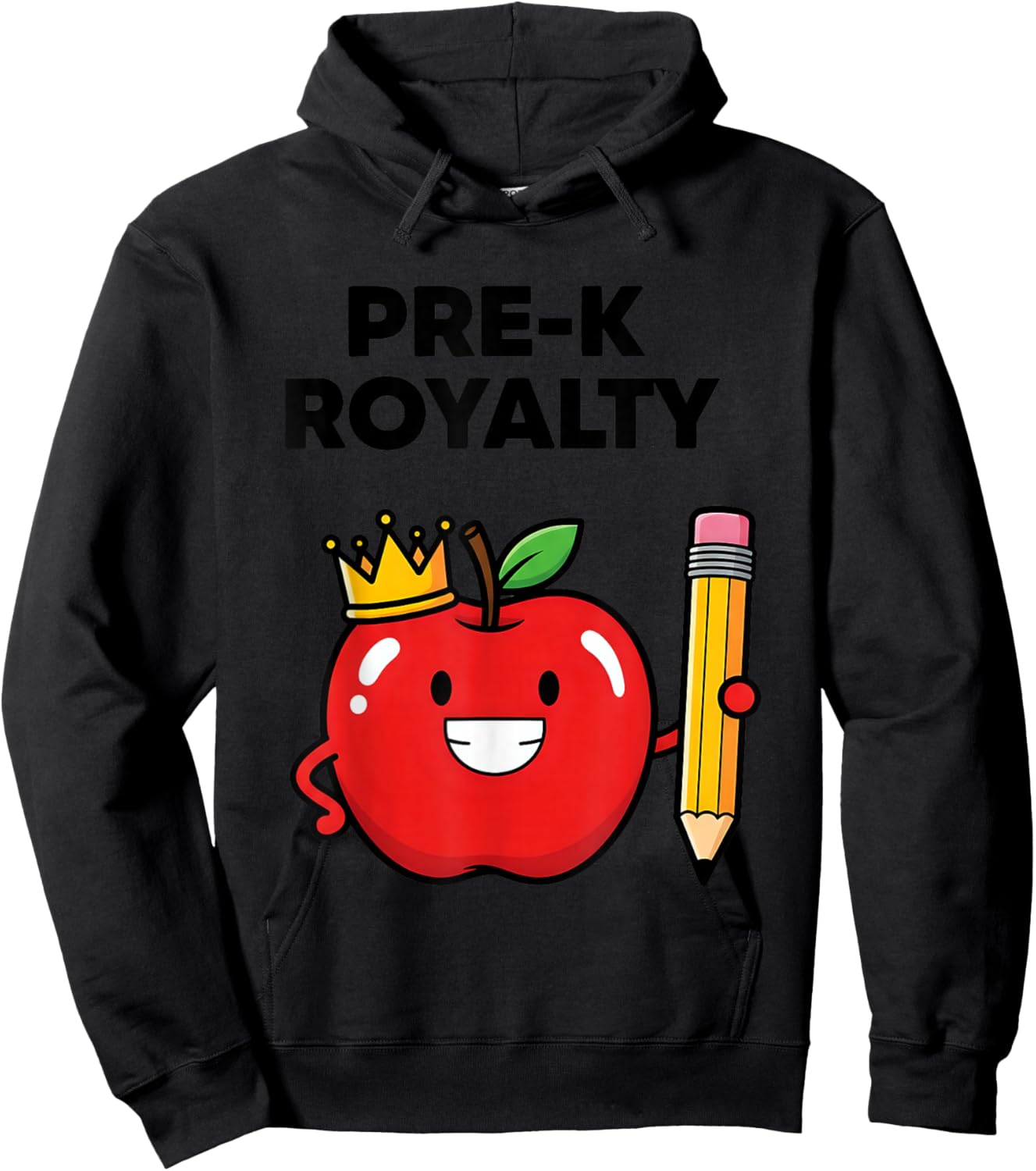 Pre K Royalty Cute Apple Preschool Teacher Hoodie - Hoodie | Black