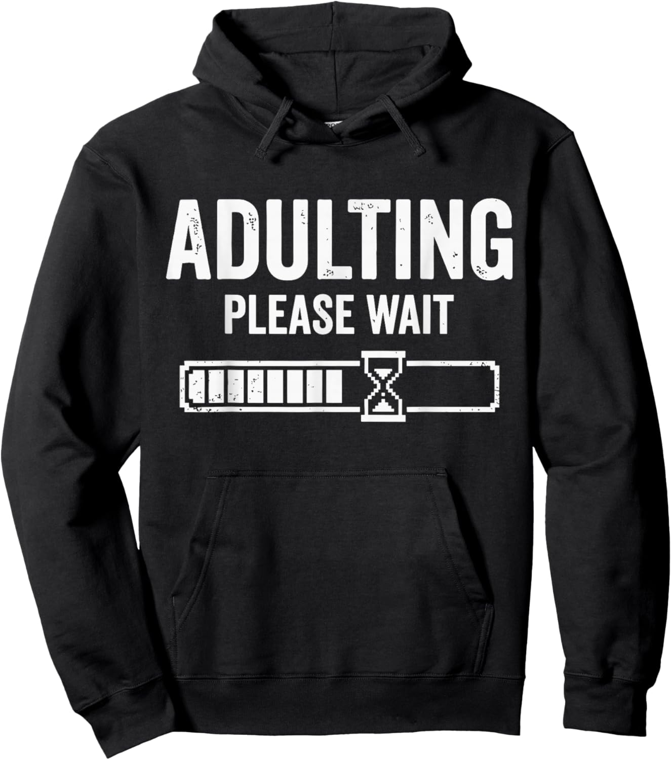 Adulting Please Wait Loading Hoodie - Hoodie | Black