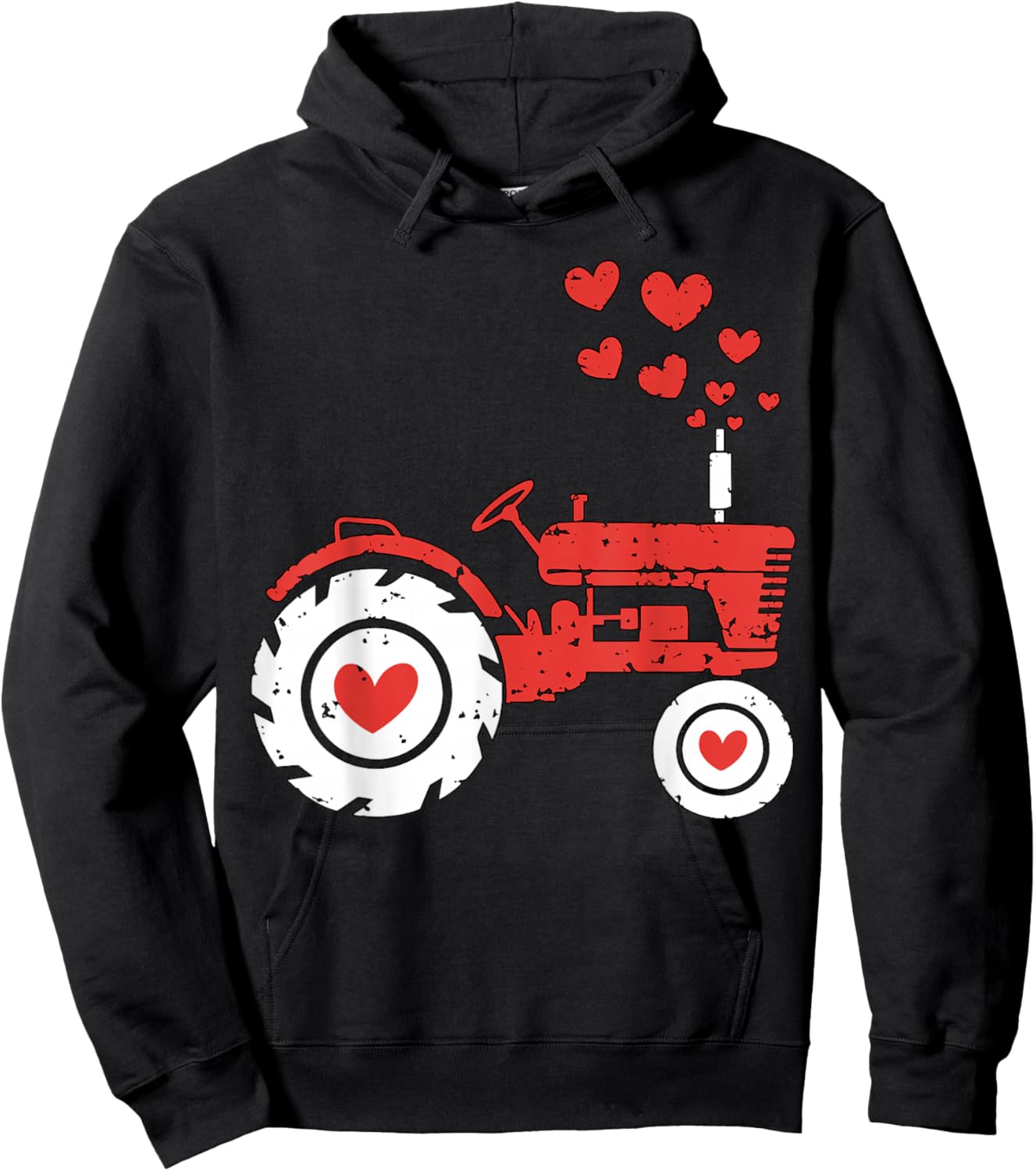 Tractor Valentine's Day Hoodie - Hoodie | Black