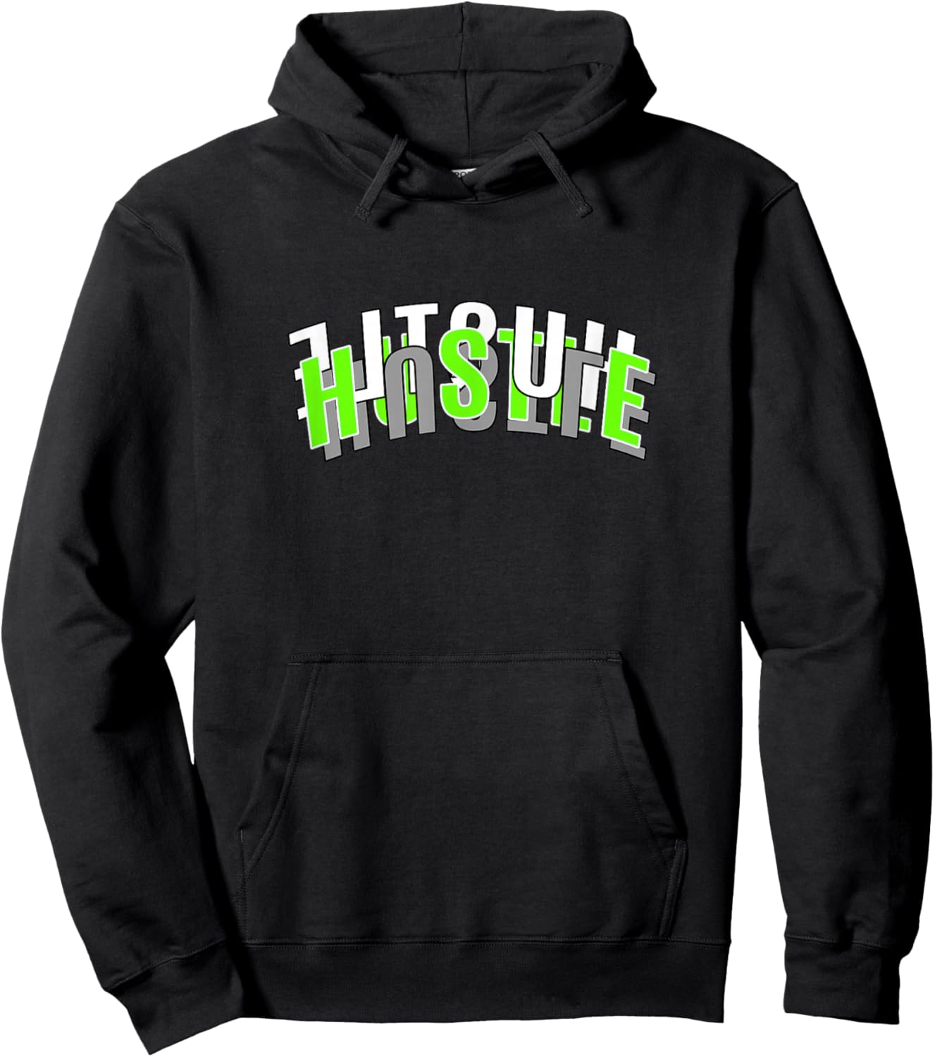 Green Color Hustle Every Which Way Green Graphic Hoodie - Hoodie | Black