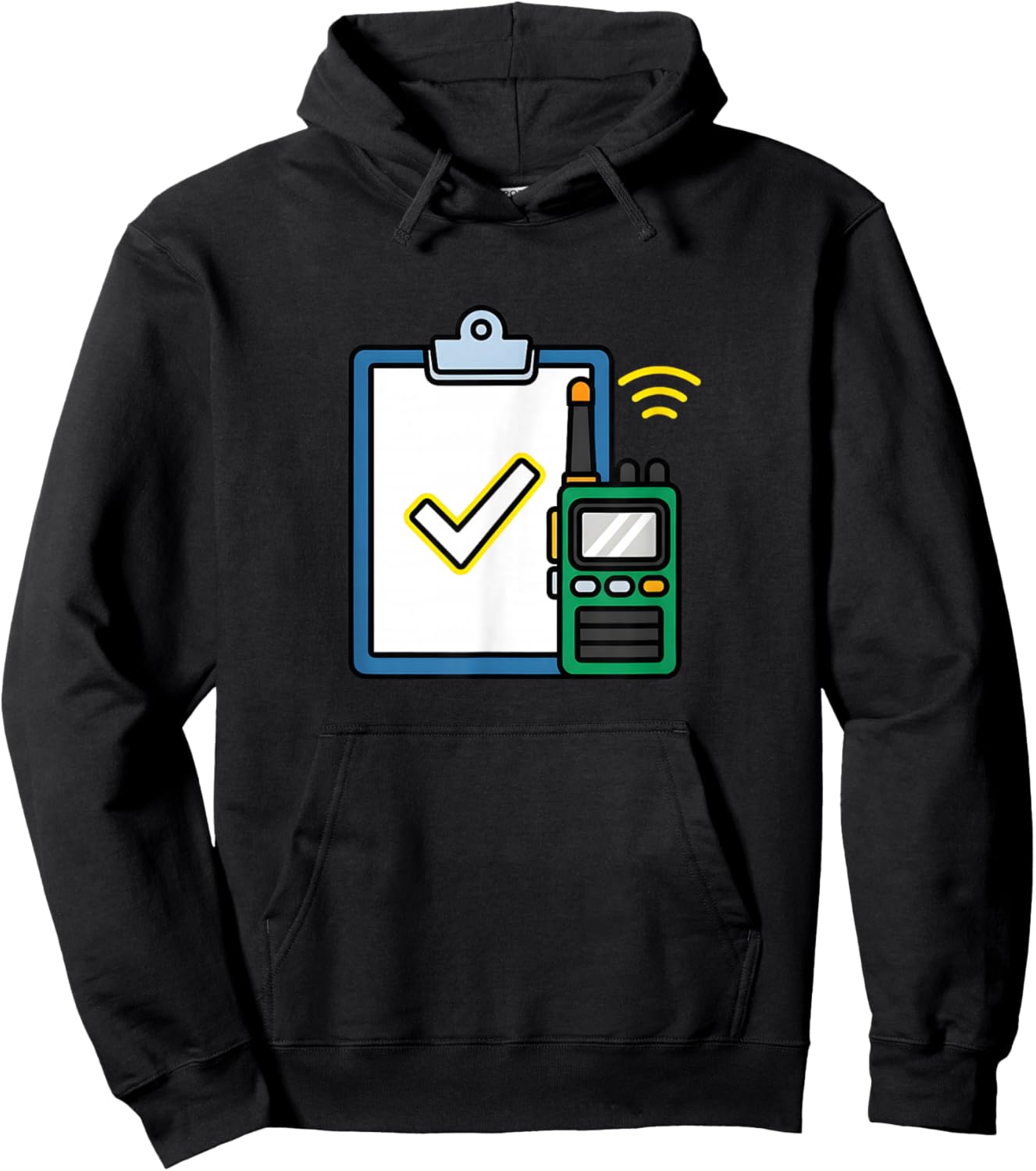 Security Walkie Talkie Safety Checklist Icon Hoodie - Hoodie | Black