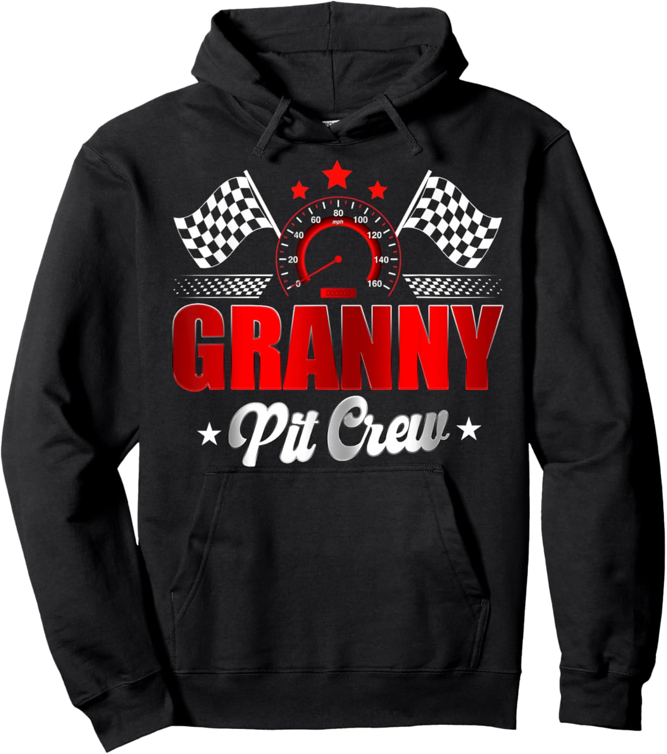 Granny Pit Crew Race Car Birthday Family Matching Hoodie - Hoodie | Black
