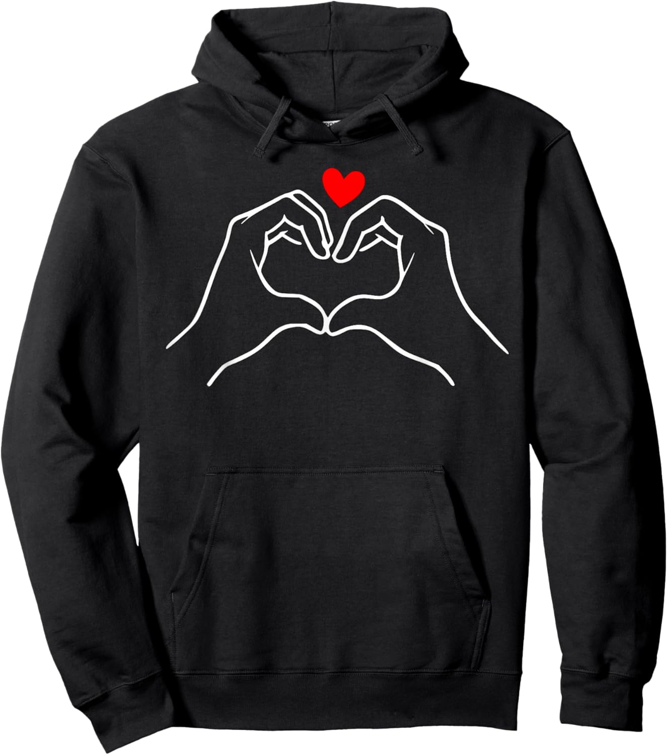 Valentine's Red Heart Cute Design .Men Women Valentine Hoodie - Hoodie | Black