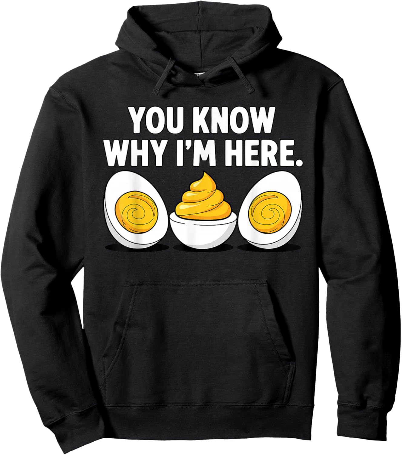 Funny Thanksgiving Dinner You Know Why I'm Here Deviled Egg Hoodie - Hoodie | Black