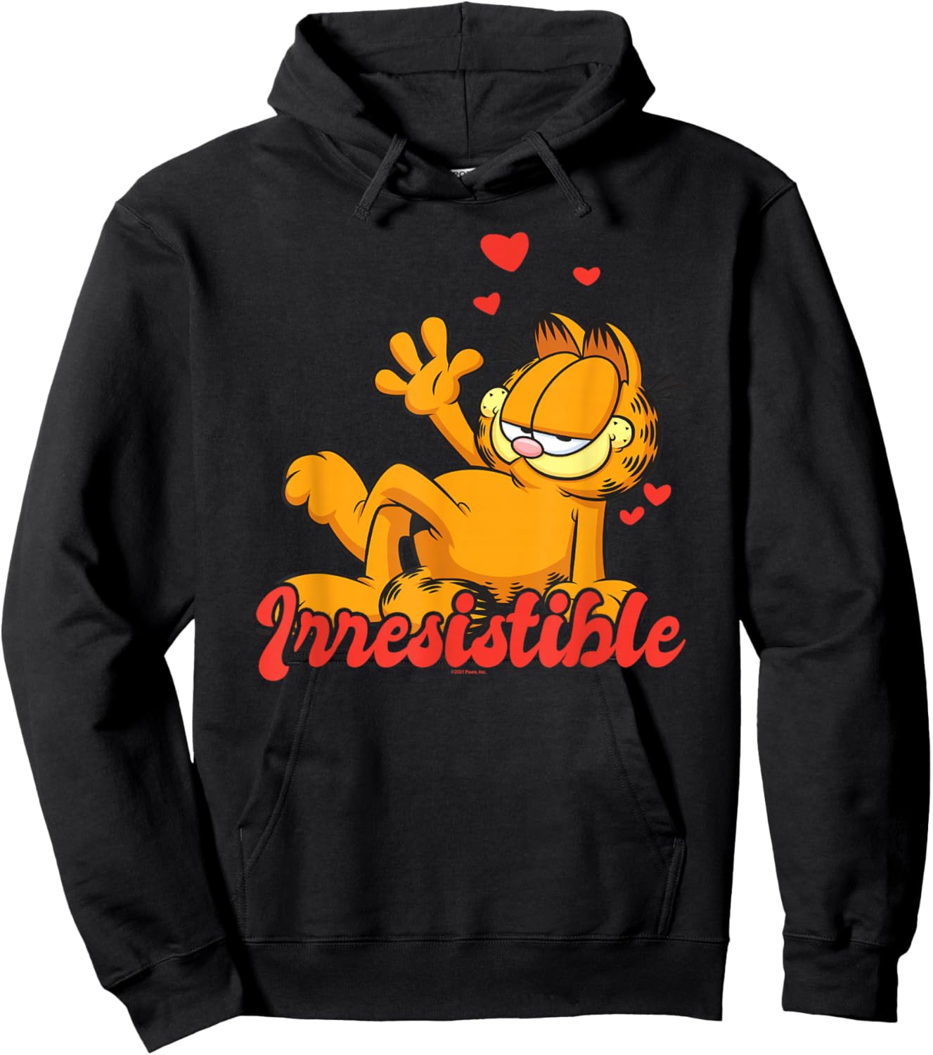 Garfield Valentine's Day He Loves to Be Irresistible Hoodie - Hoodie | Black