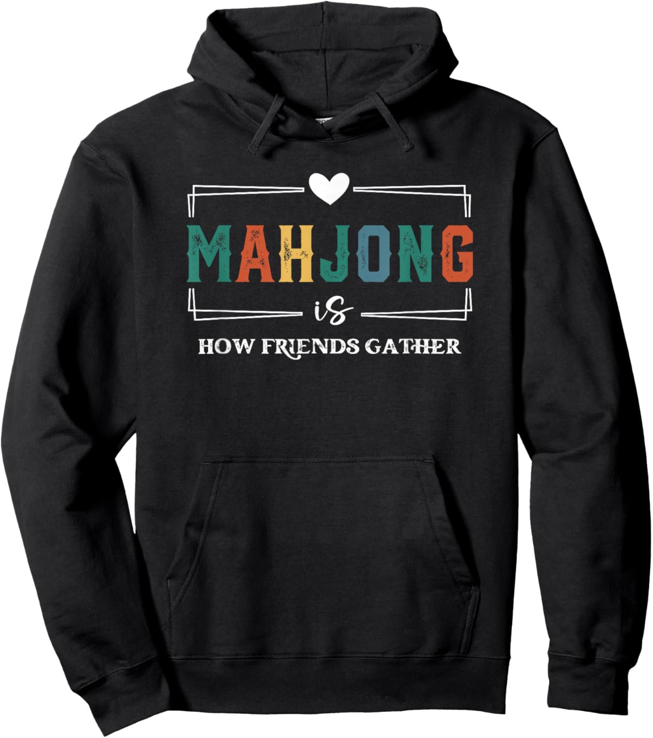 Mahjong is How Friends Gather American Social Game Night Hoodie - Hoodie | Black