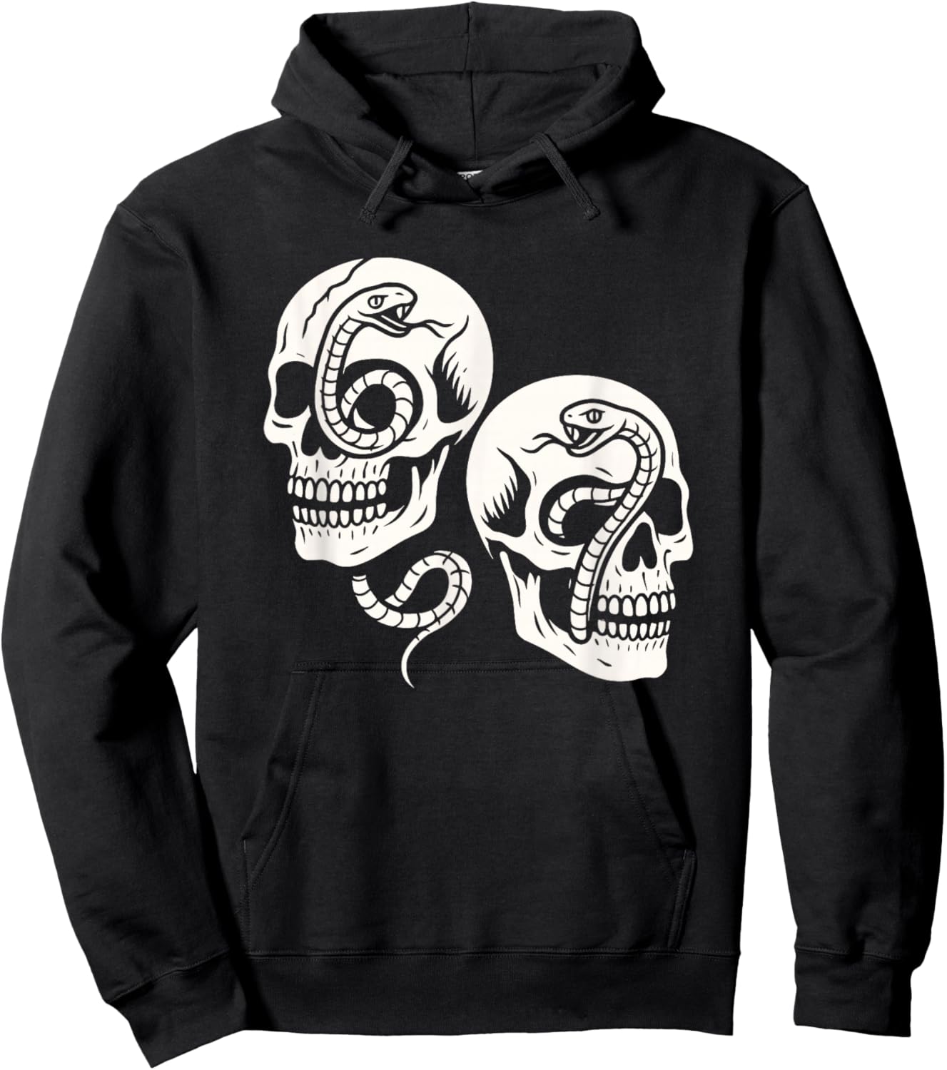 6 7 Skulls and Snakes 6-7 Meme Halloween Gothic Graphic Hoodie - Hoodie | Black
