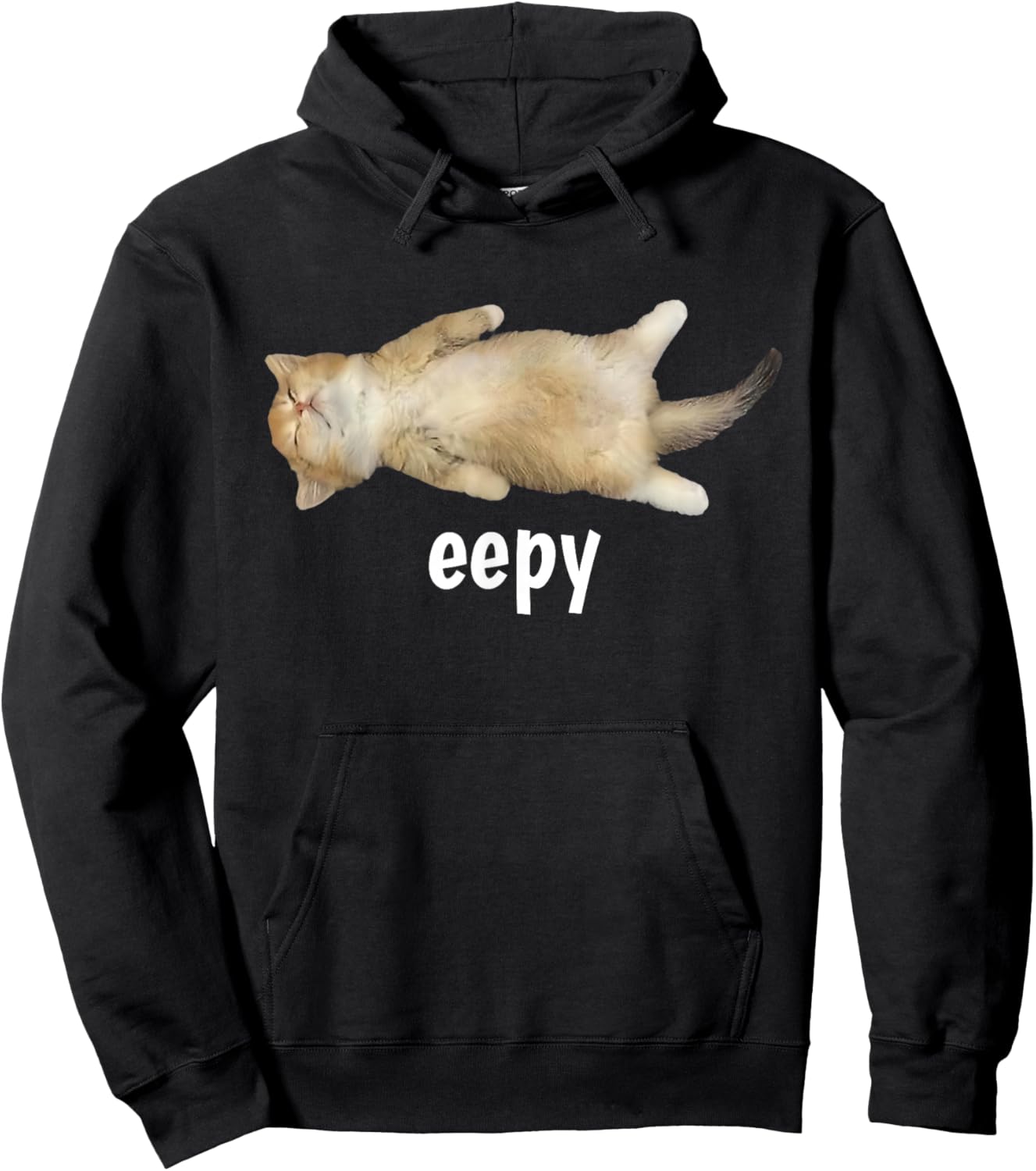 Funny Eepy Cat Silly Sleepy Cat Gen Z Meme Men Women Hoodie - Hoodie | Black