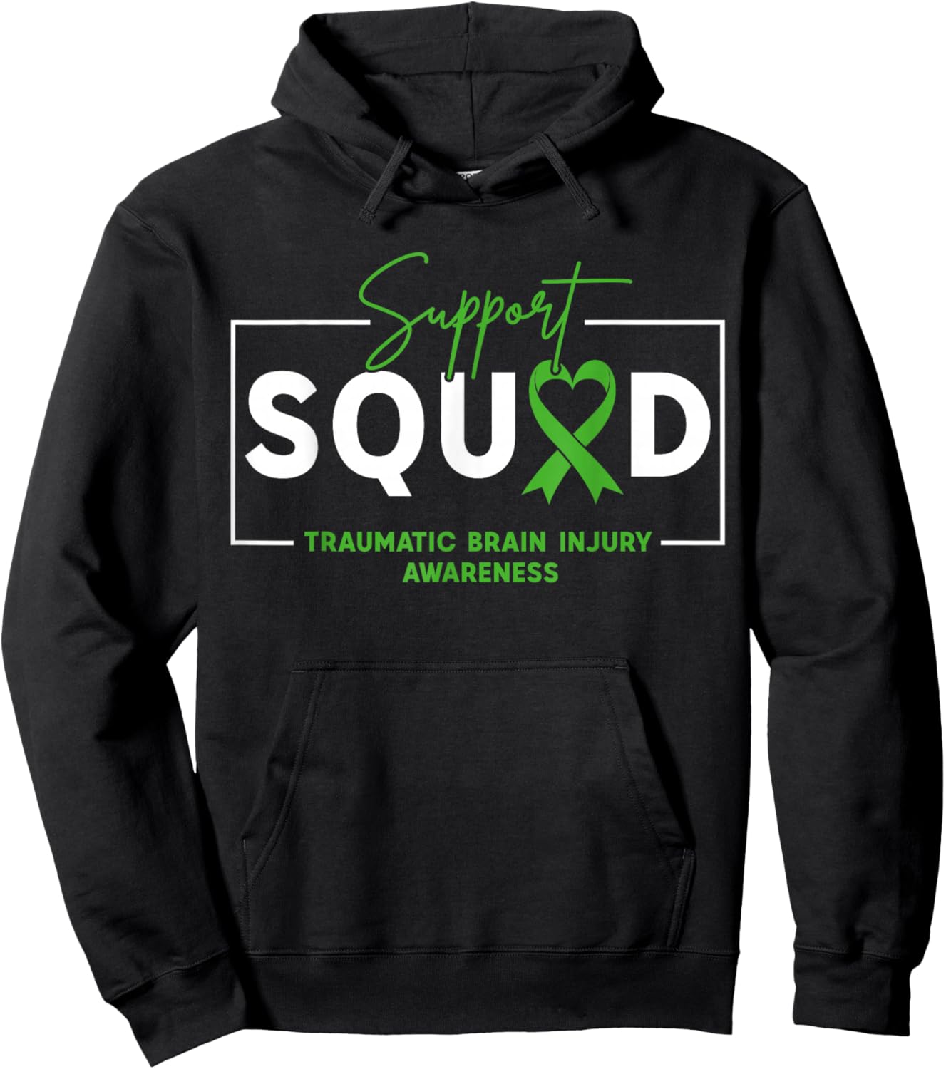Support Squad TBI Traumatic Brain Injury Awareness Month Hoodie - Hoodie | Black