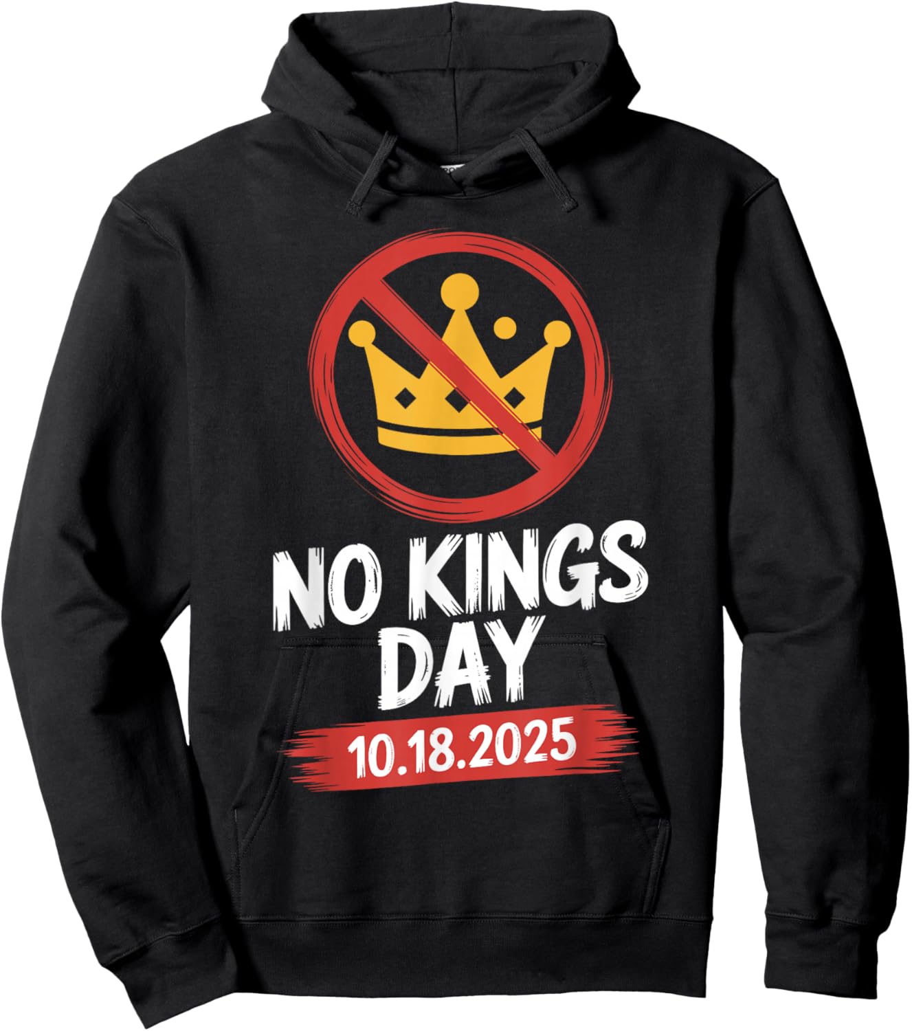 No Kings Day Patriotic No Kings Day 2025 Anti Crown Hoodie - Hoodie | Black