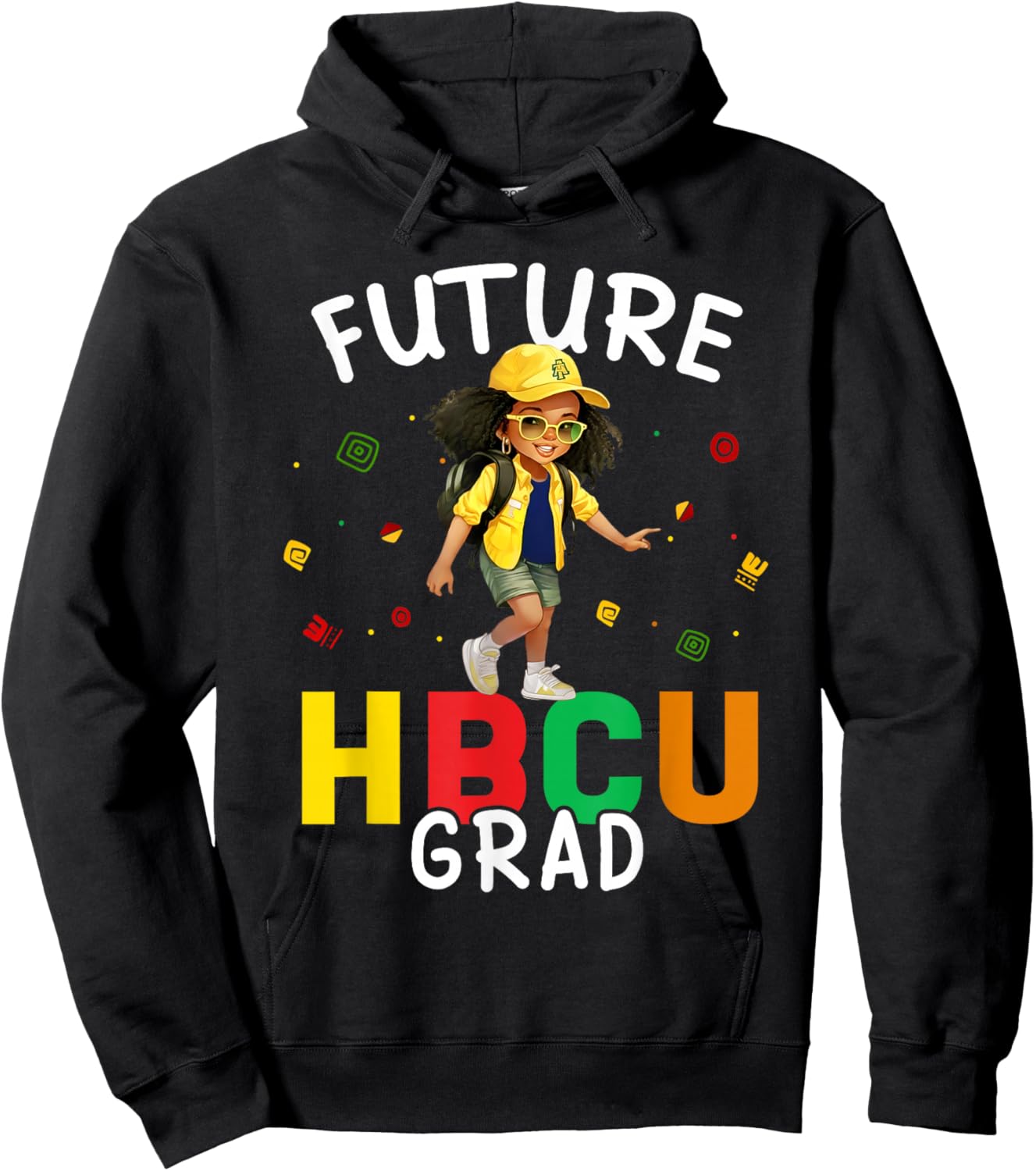 Future HBCU Grad Kids Black Girl Afro Black History Month Hoodie - Hoodie | Black