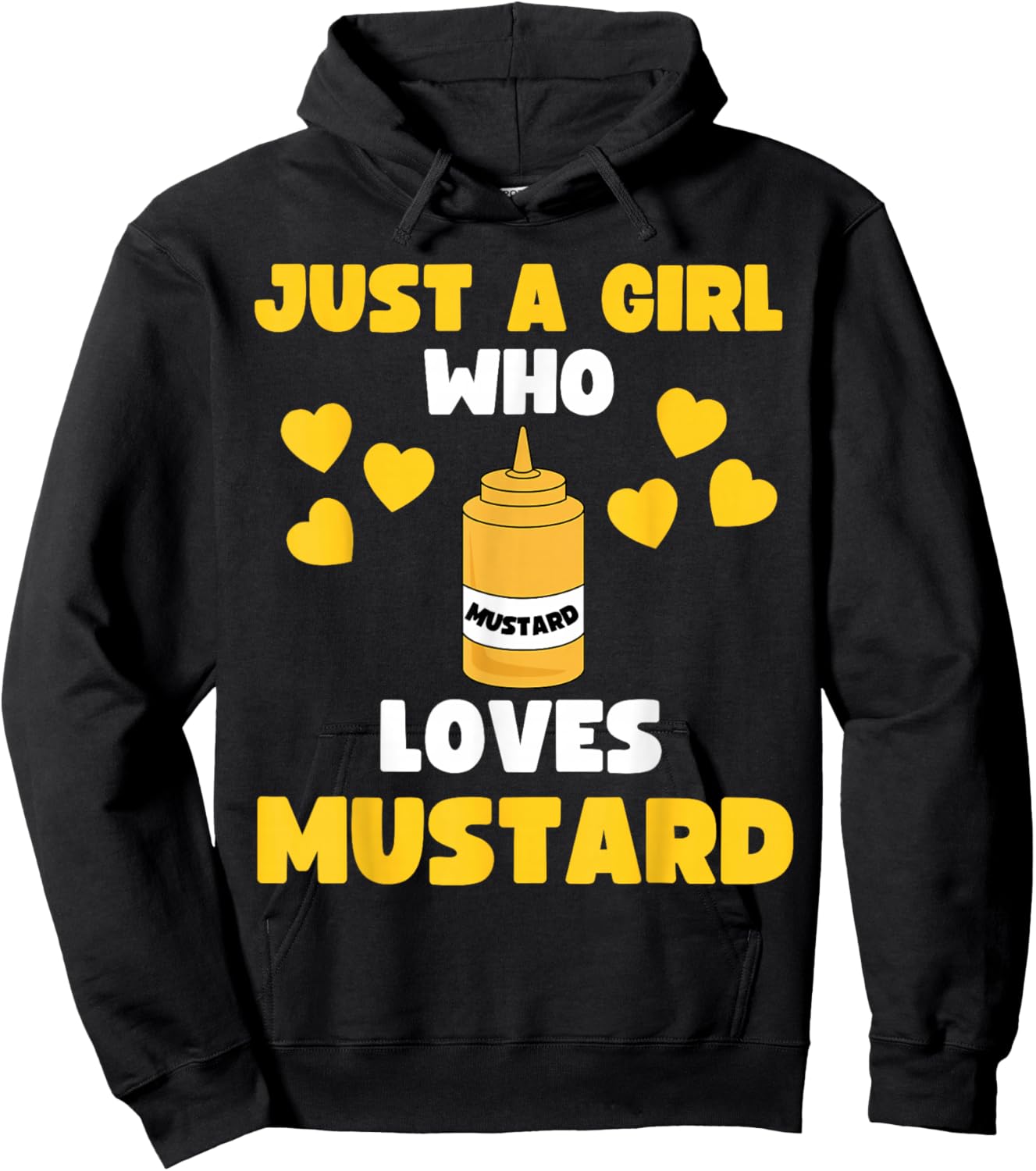Just A Girl Who Loves Mustard Hot Dog Kids Toddler 5T 4T 3T Hoodie - Hoodie | Black