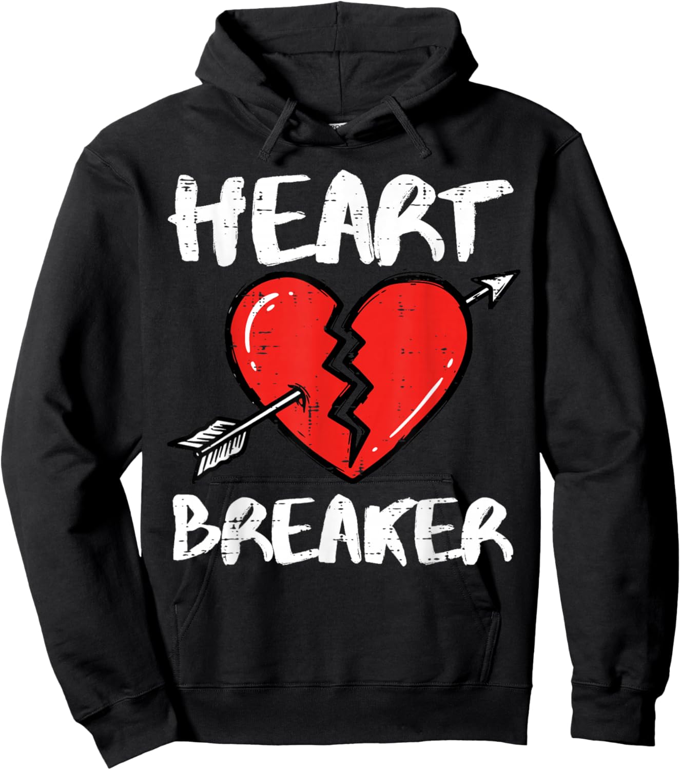 Valentines Day Heart Breaker Arrow Funny Men Women Kids Hoodie - Hoodie | Black