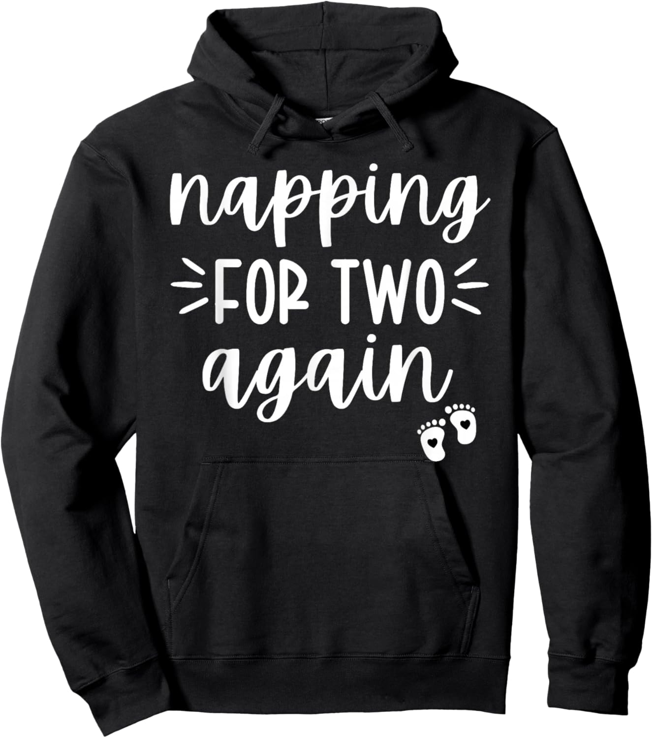 Napping for Two Again 2nd Pregnancy Announcement Mommy Baby Hoodie - Hoodie | Black