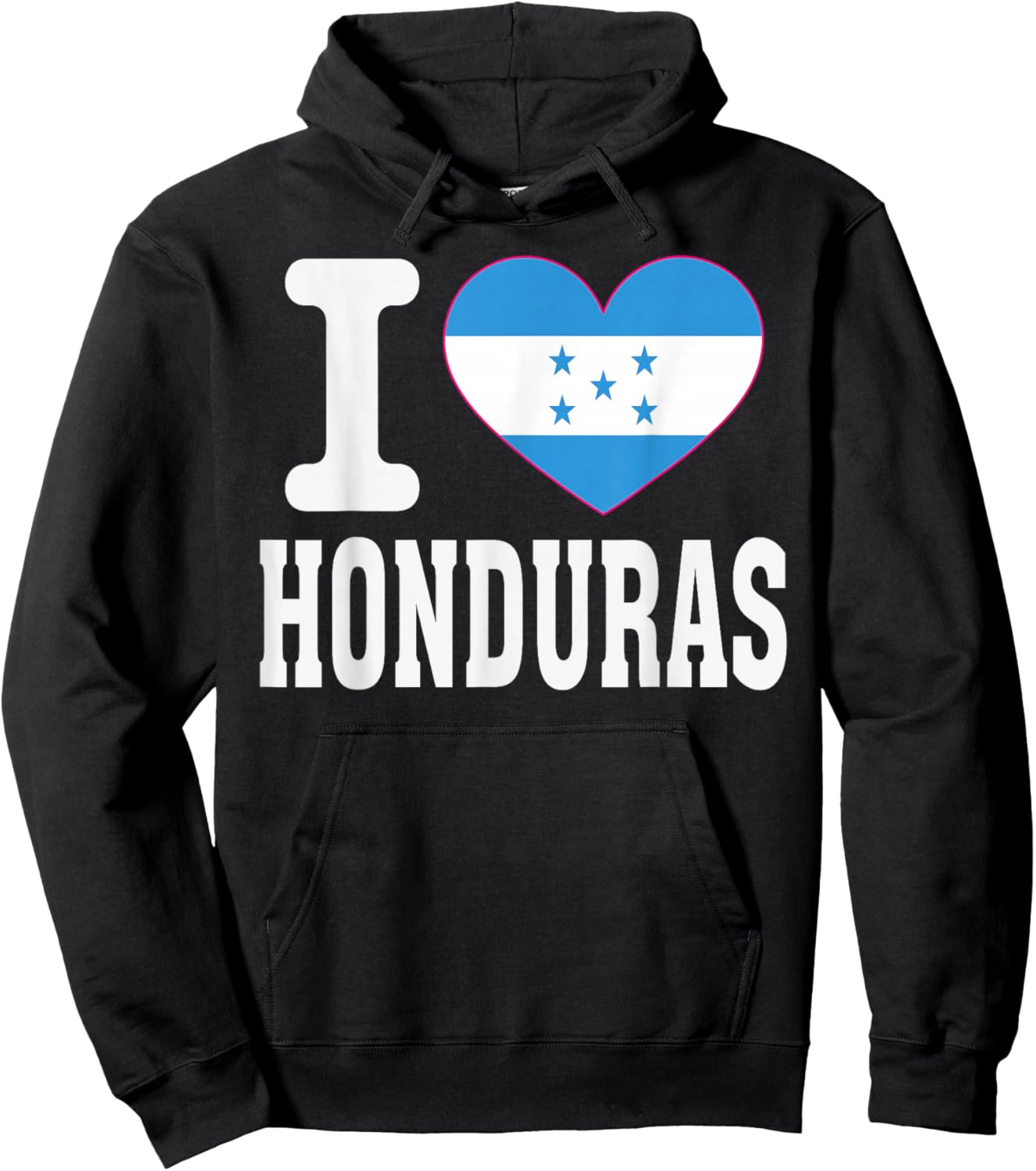 I Love Honduras Heart Souvenir Lovers Pride Travel Hoodie - Hoodie | Black