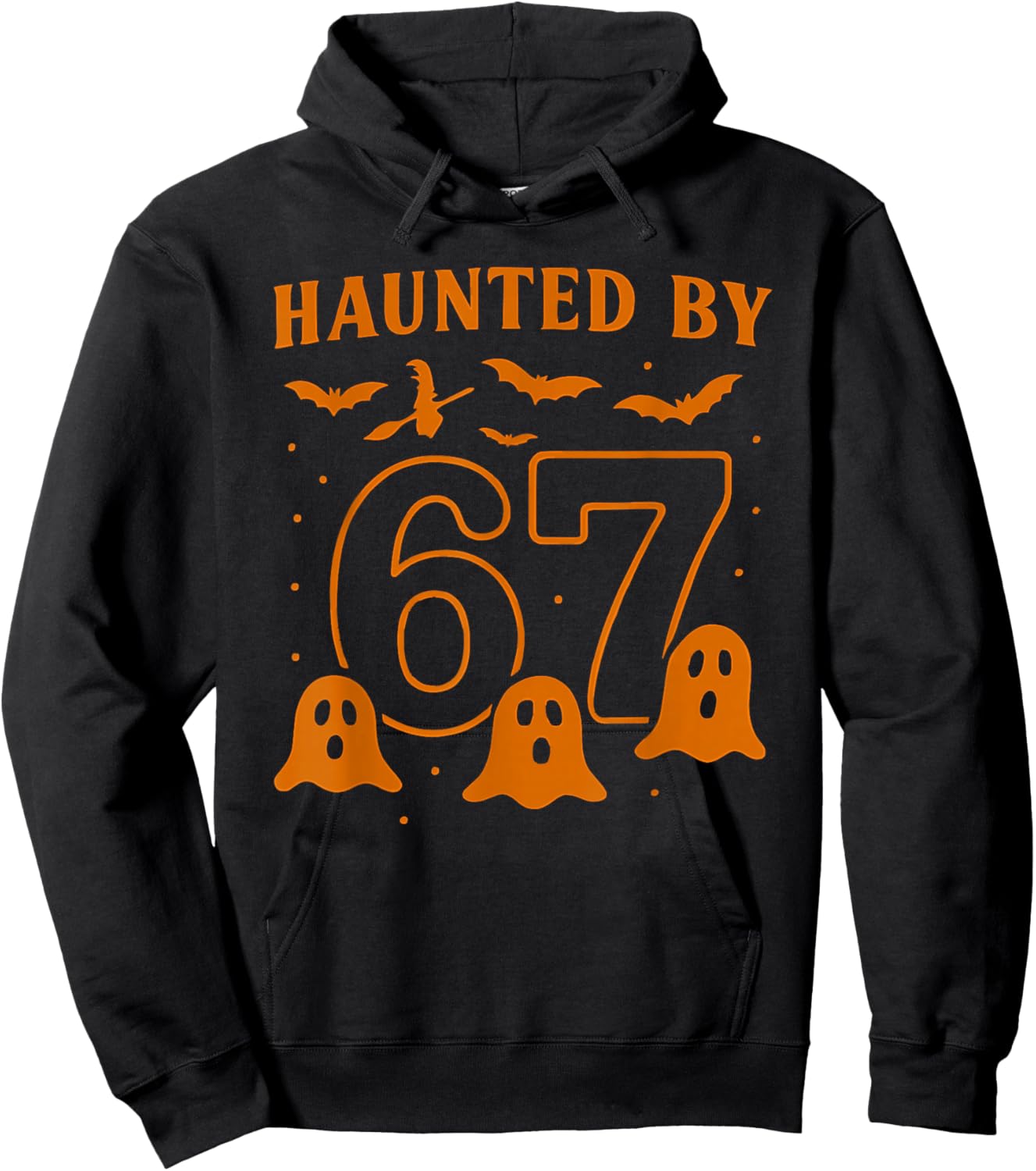 Haunted by 67 Meme Halloween Ghost Graphic Hoodie - Hoodie | Black