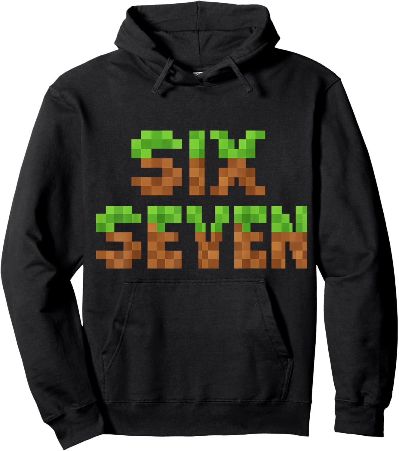 Funny Six Seven 6 7 Meme Gen Alpha Slang Game Pixel 67 Boys Hoodie - Hoodie | Black