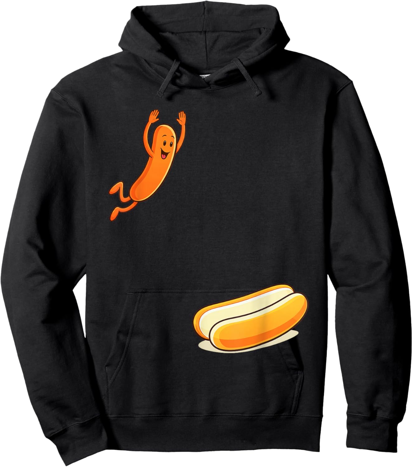 Retro Vintage Hotdog High Dive 4th of July Hoodie - Hoodie | Black