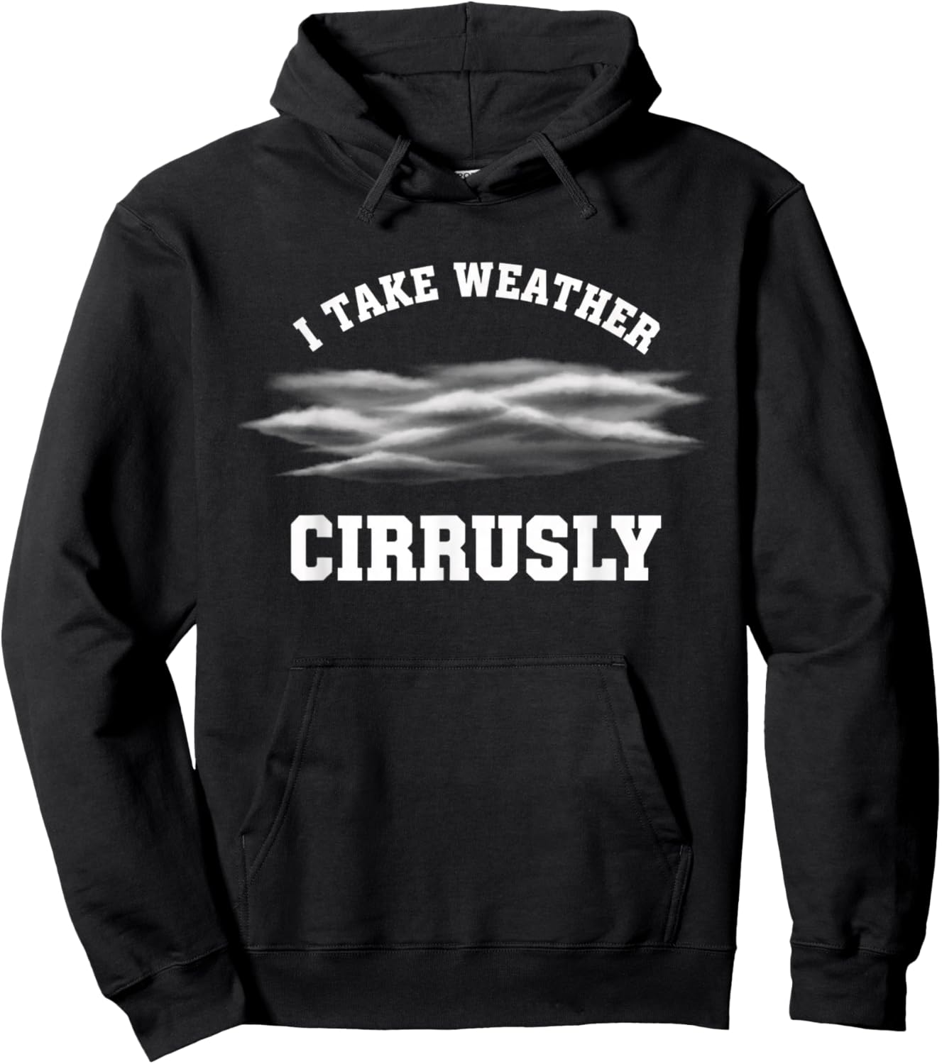 I Take Weather Cirrusly Kids Funny Cloud Meteorologist Pun Hoodie - Hoodie | Black