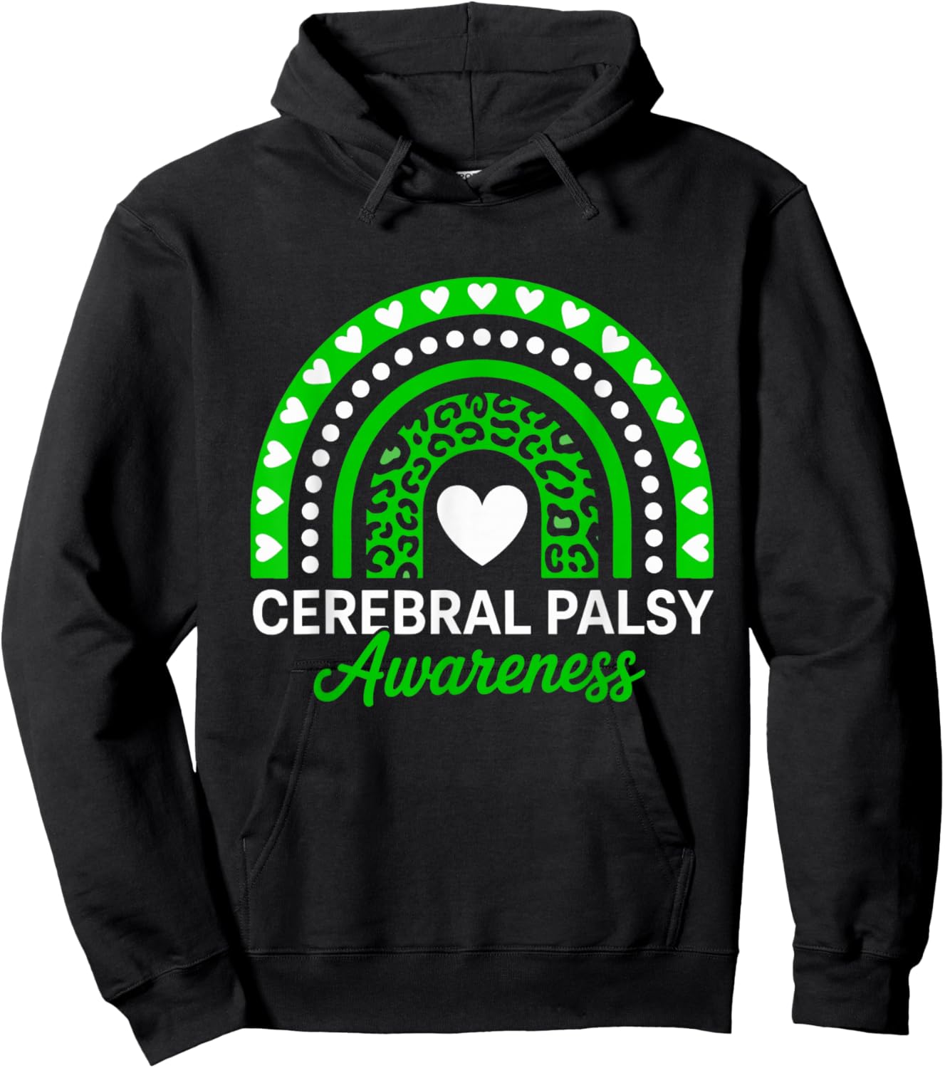 Cerebral Palsy CP Awareness Rainbow Leopard Hoodie - Hoodie | Black
