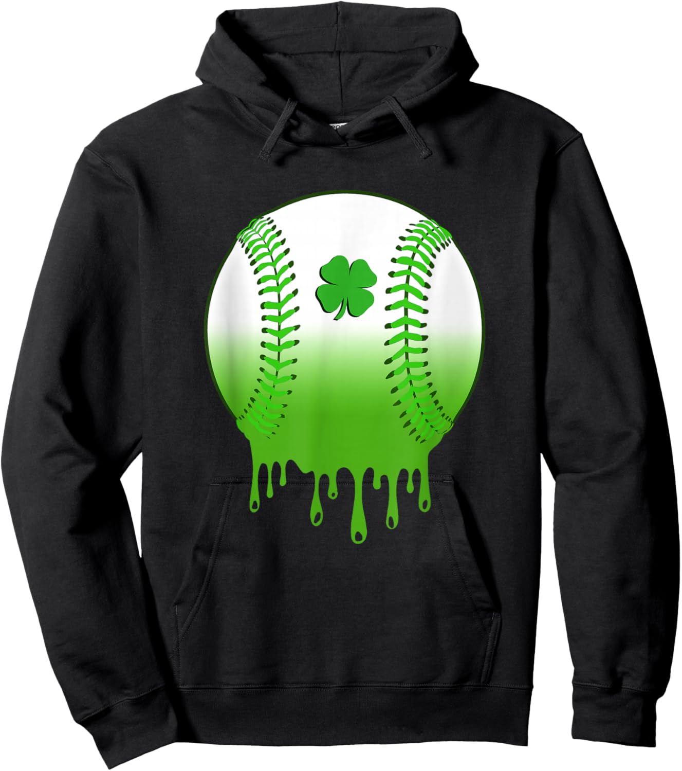 St Patricks Day Shamrock Baseball Irish Boys Kids Men Hoodie - Hoodie | Black