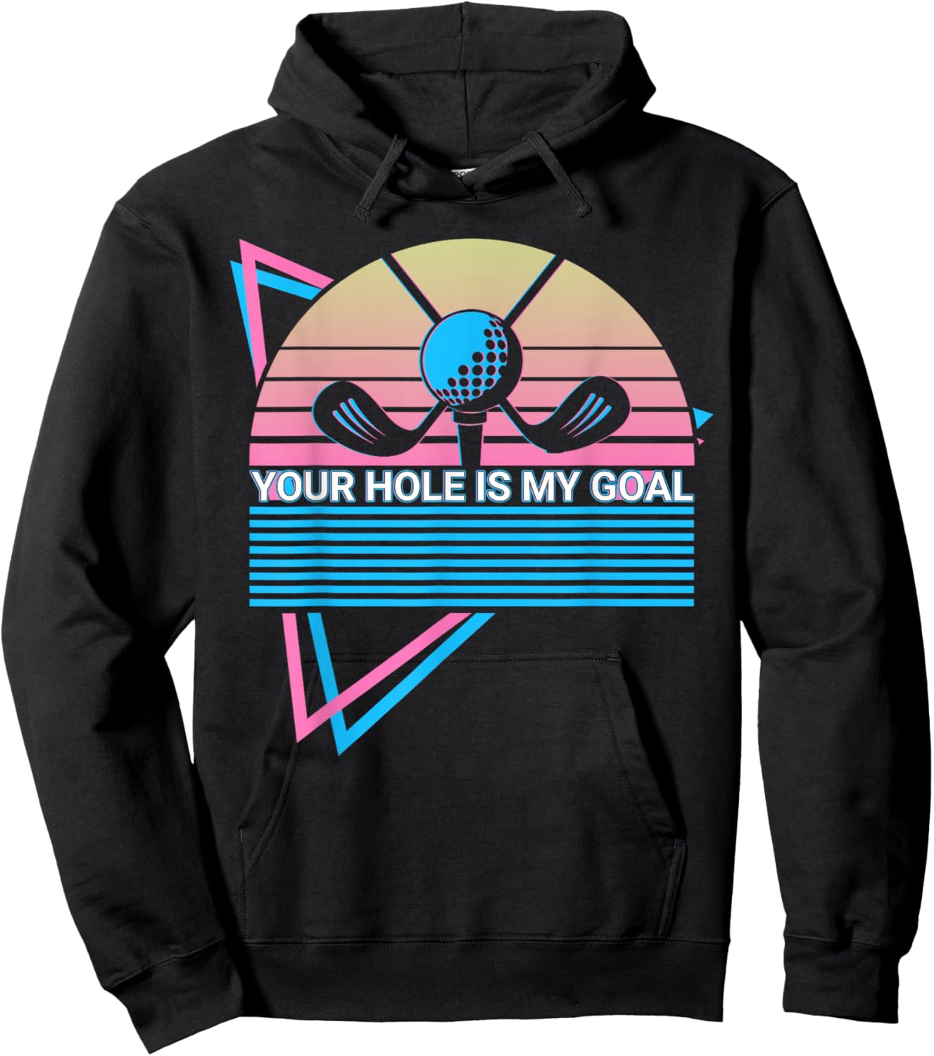 Funny Golf Player Golfer Retro Your Hole is My Goal Hoodie - Hoodie | Black