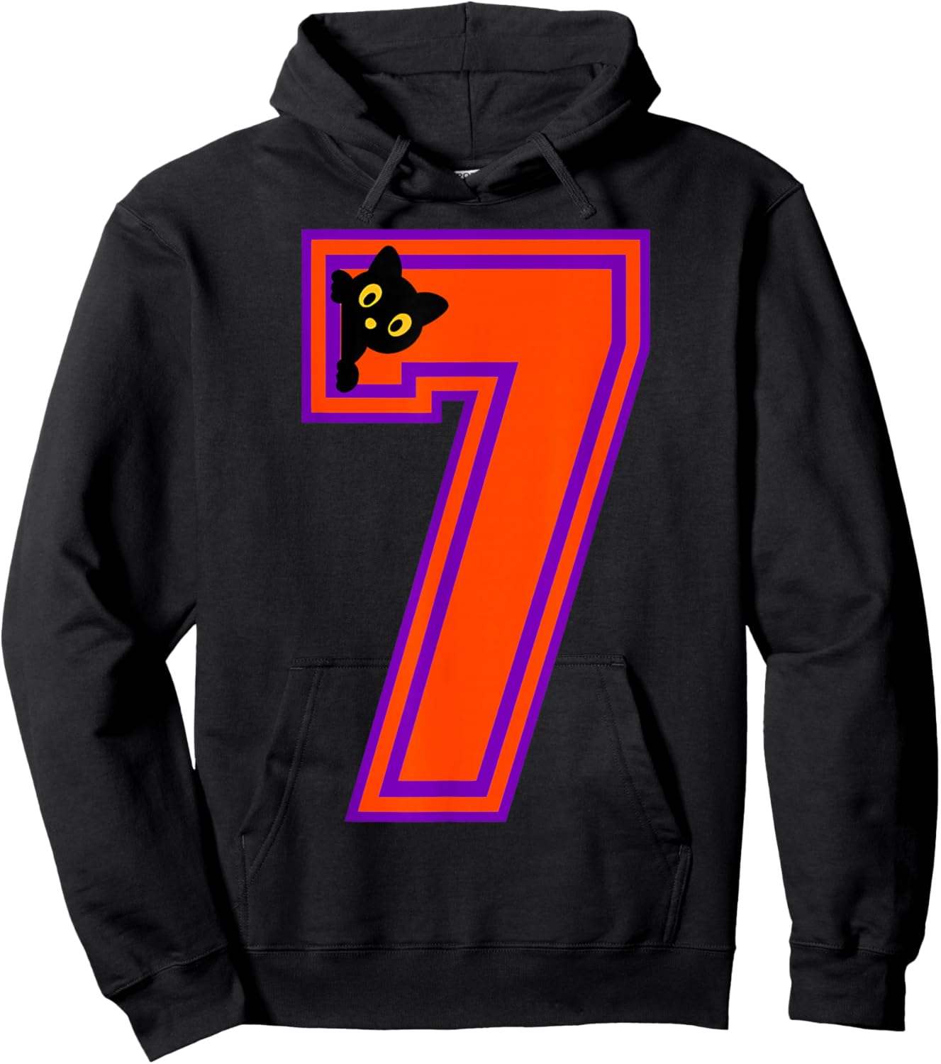 Funny Six Seven 6 7 Halloween Black Cat Teacher Student Hoodie - Hoodie | Black