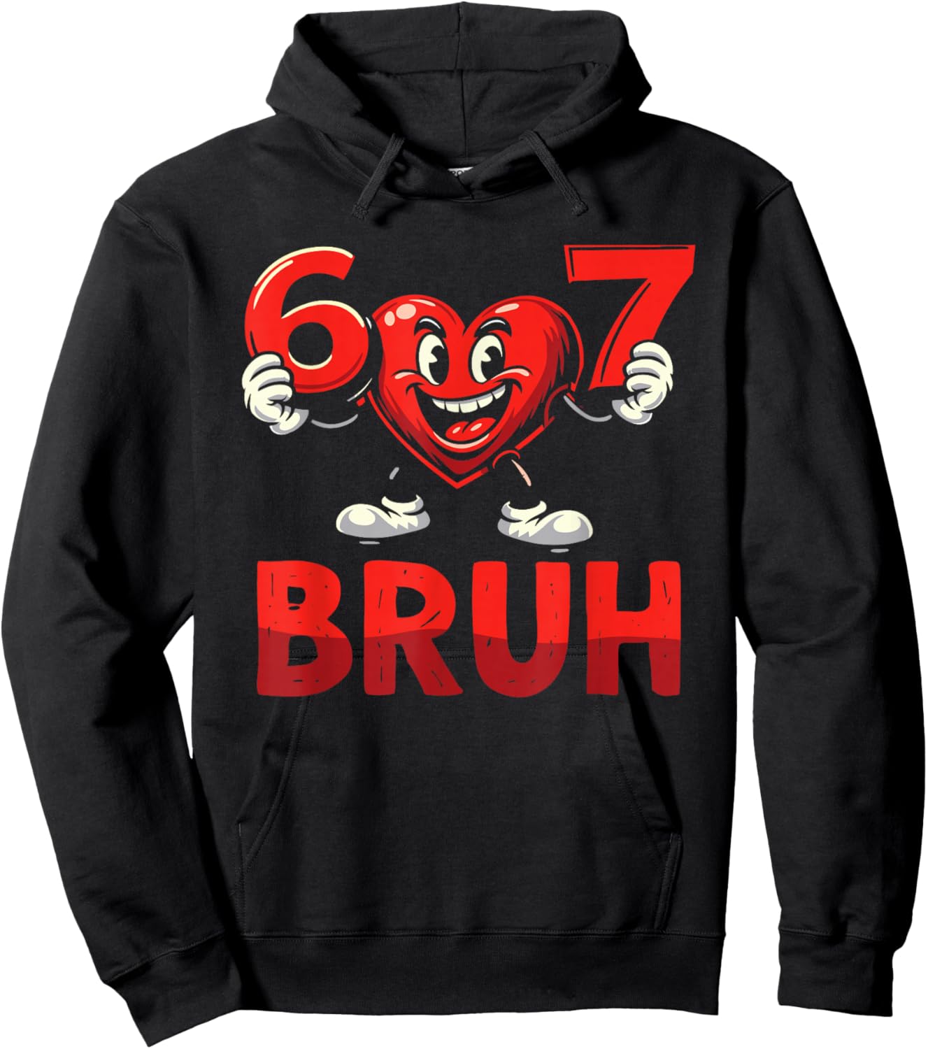 67 Meme 6 7 Heart Six Seven Valentines Day Boys Kids Hoodie - Hoodie | Black
