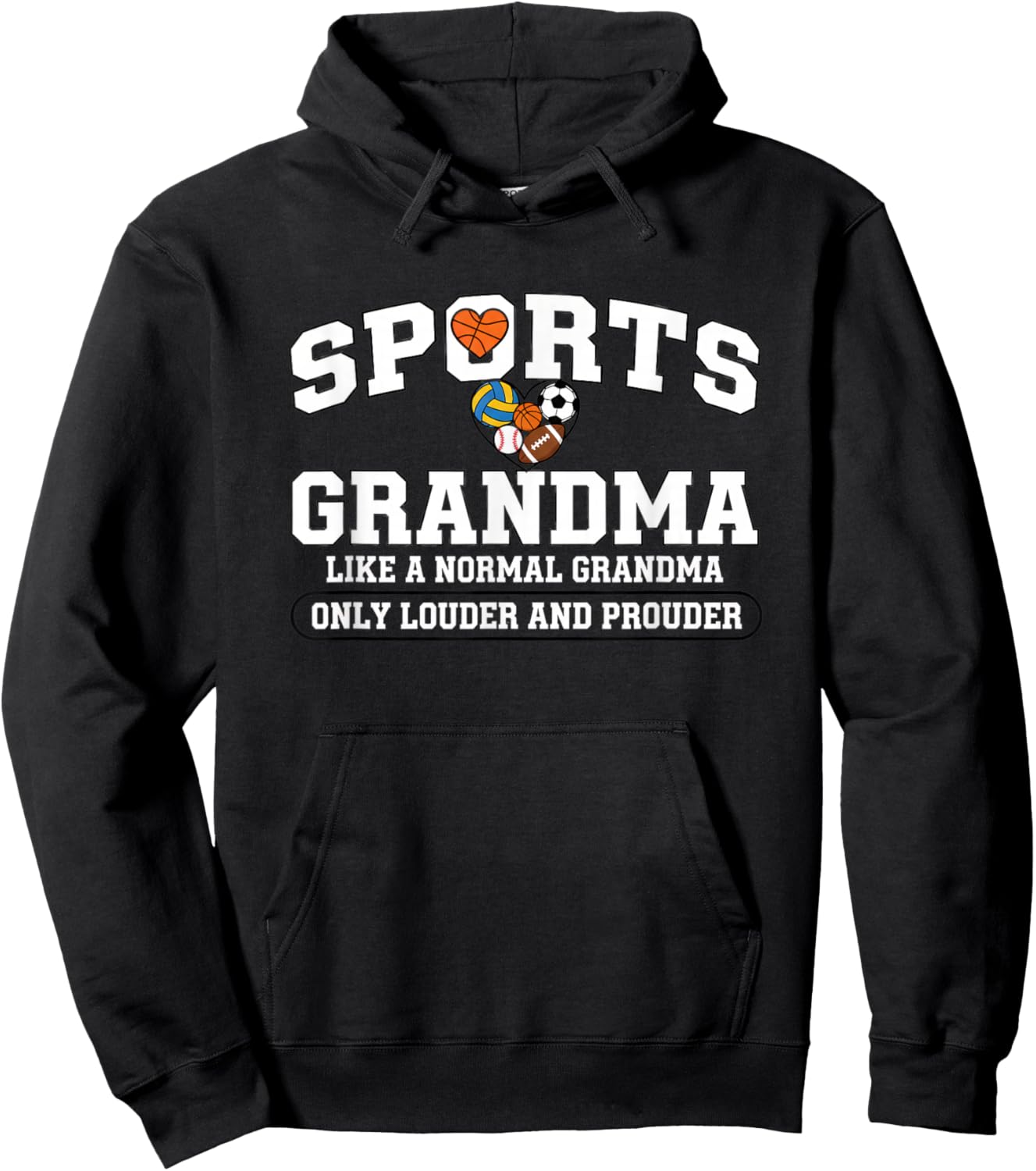 Grandparent Sports Grandma, Sports Grandma Like A Normal Hoodie - Hoodie | Black