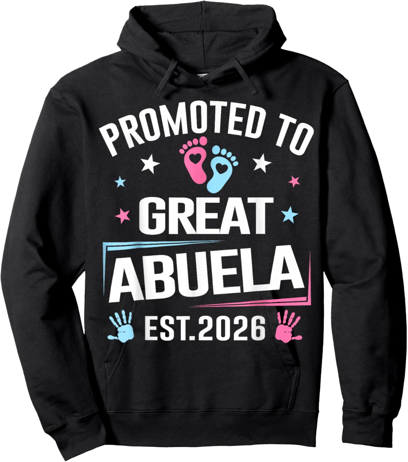 Promoted to Great Abuela Est 2026 Pregnancy Announcement Hoodie - Hoodie | Black
