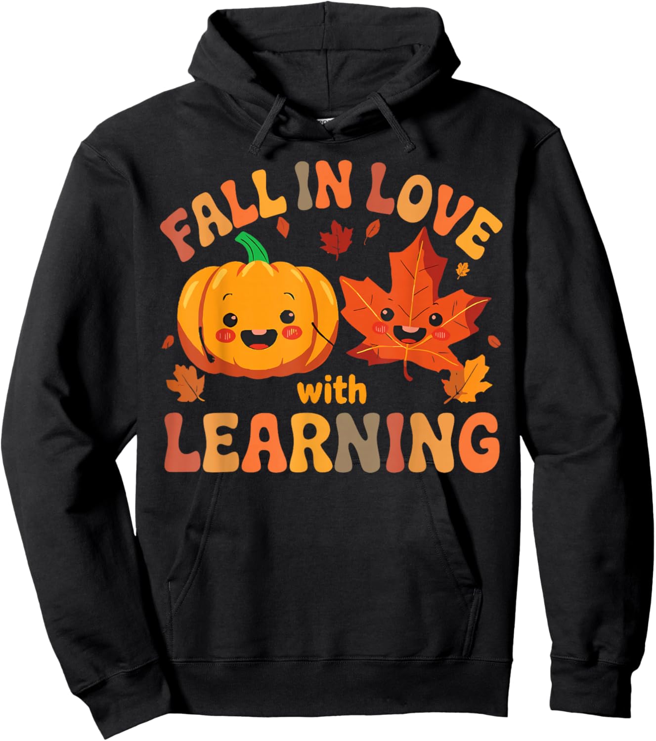 Fall in Love with Learning Teacher Pumpkin Spice Autumn Hoodie - Hoodie | Black