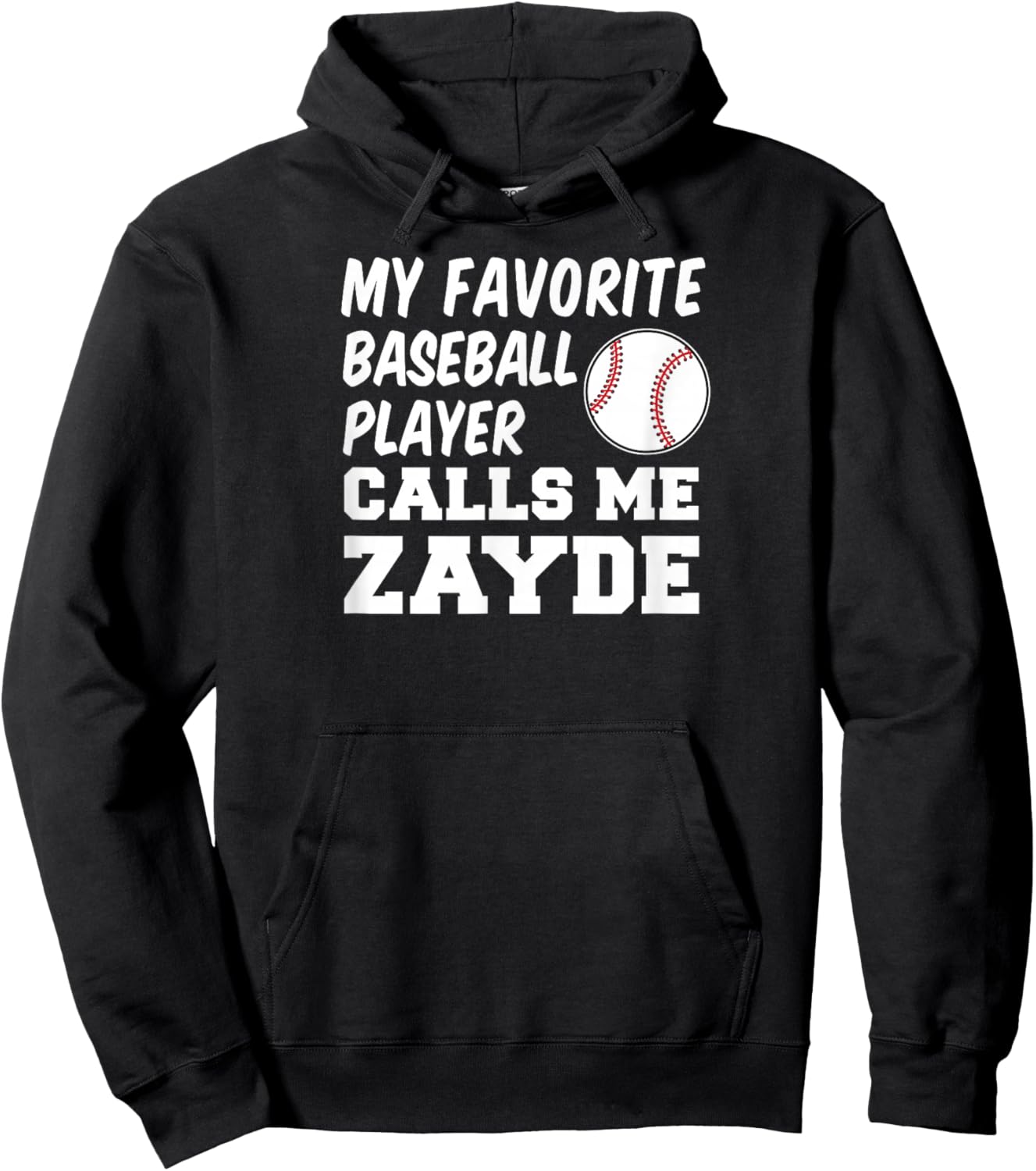 My Favorite Baseball Player Calls Me Zayde Jewish Grandpa Hoodie - Hoodie | Black