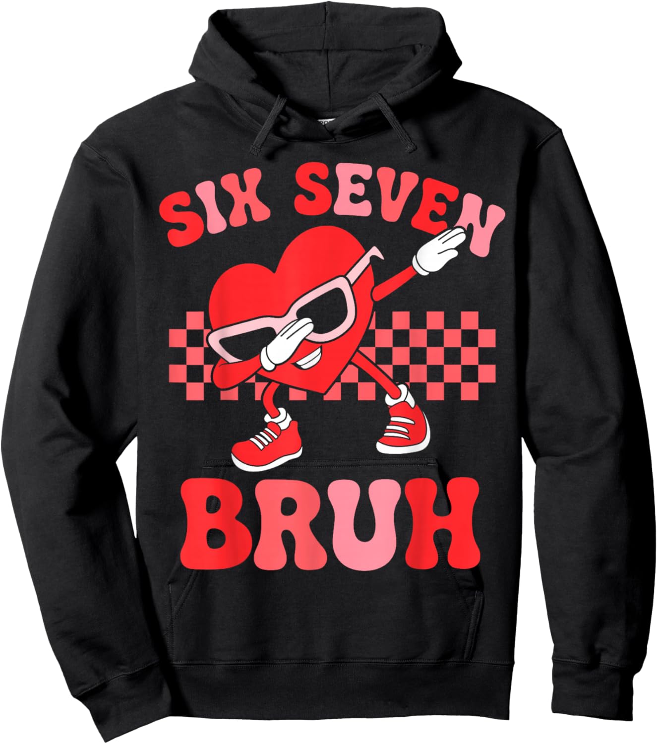 Six Seven 67 Meme Cool Valentine’s Shirt Boys Girls Kids Hoodie - Hoodie | Black