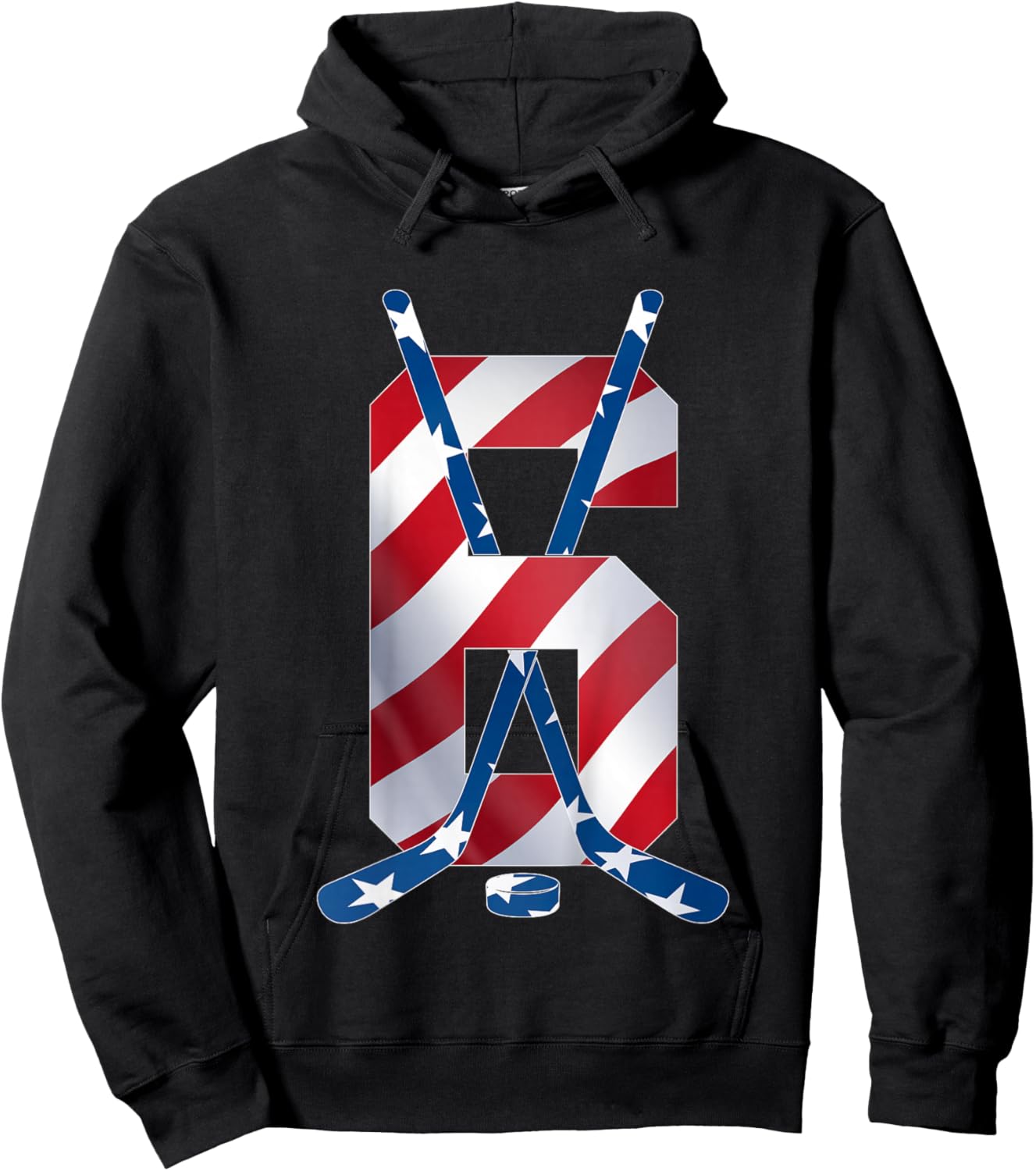 Number 6 Years ICE Hockey 6TH Birthday Hoodie - Hoodie | Black