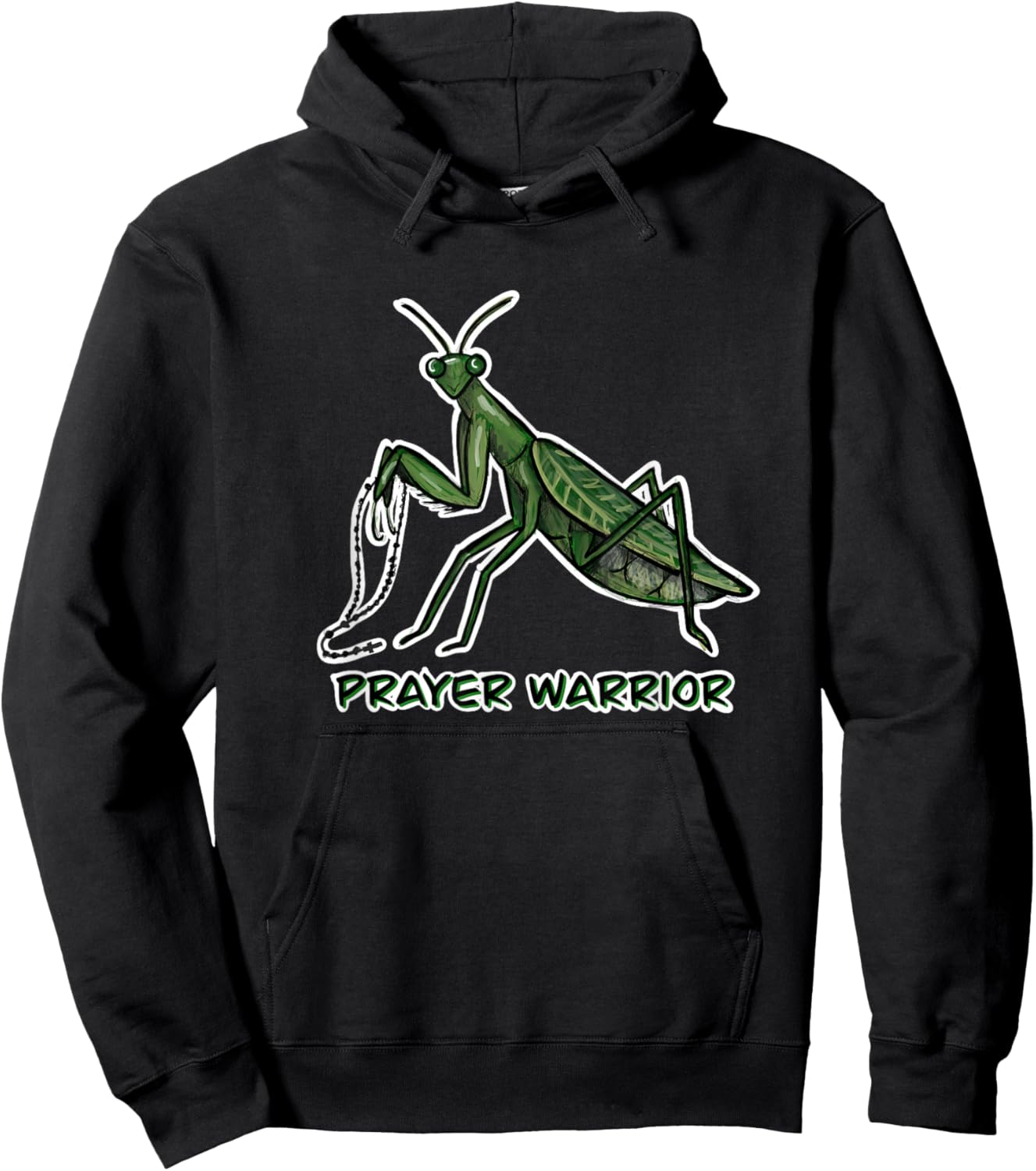 Prayer Warrior Praying Mantis Hoodie - Hoodie | Black